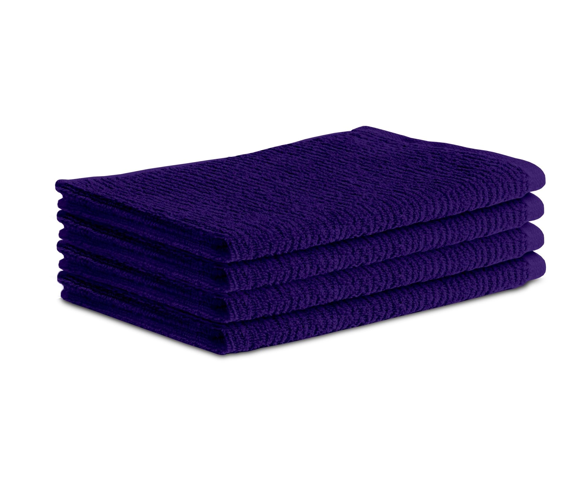 Batex 100% Cotton Terry Royal Fingertip Towel Set of 4, 11x18 Inches, Bathroom Towels with Hemmed Ends