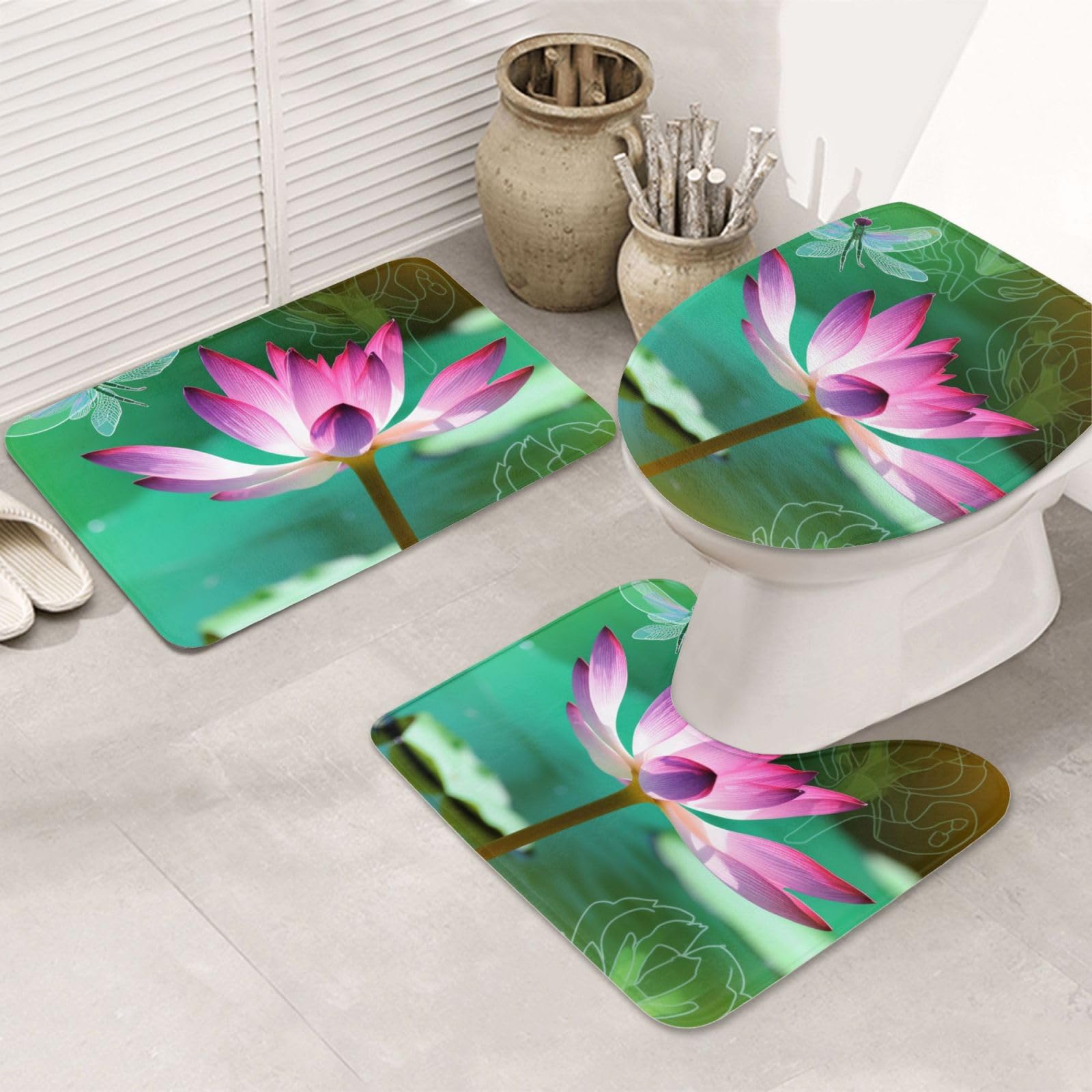 Tapis de bain antidérapants en flanelle absorbante et sécurité pour sol de salle d'eau