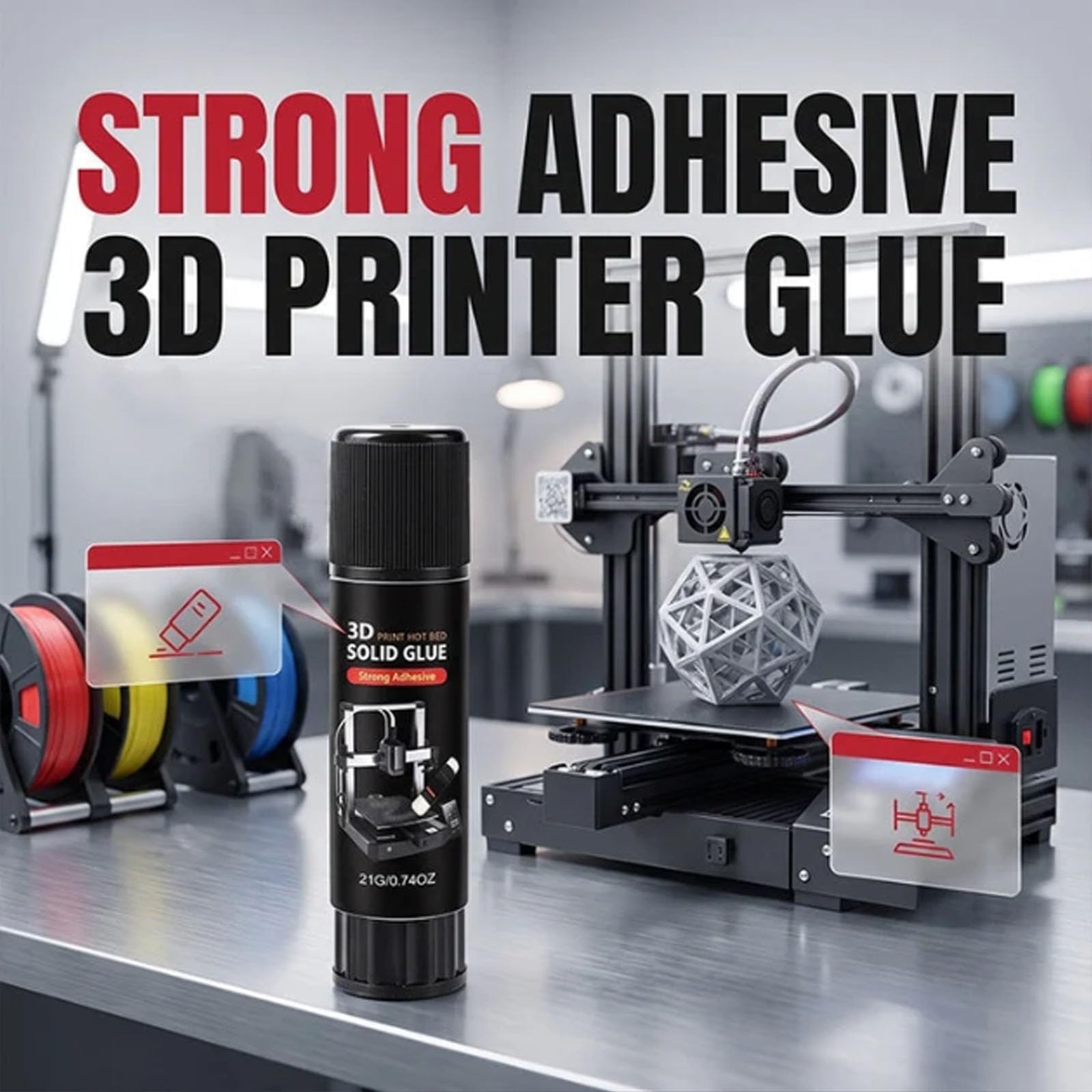 Barras De Pegamento Sólido Para Cama Caliente De Impresora 3D, 21G (5)