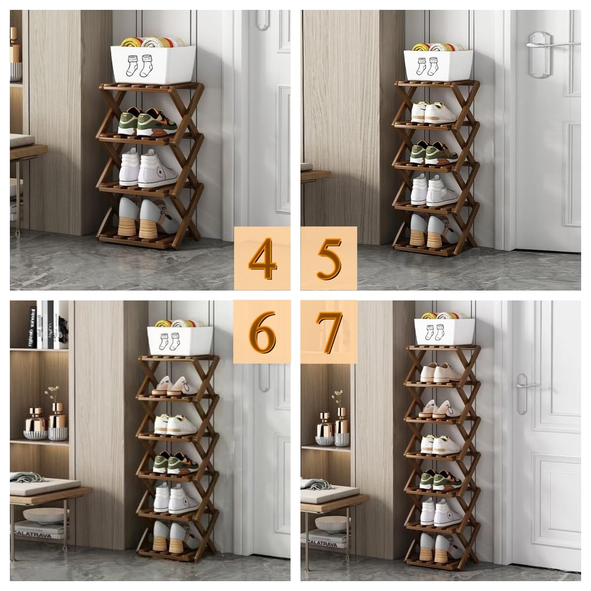 Amazon.com: XZXWZX Shoe Rack, Bamboo Foldable Shoes