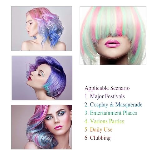 Miniatura 6 de Cera temporal para el cabello, color rubio dorado, cera de pintura de tinte para el cabello de Halloween, 3.4 onzas líquidas, color natural lavable