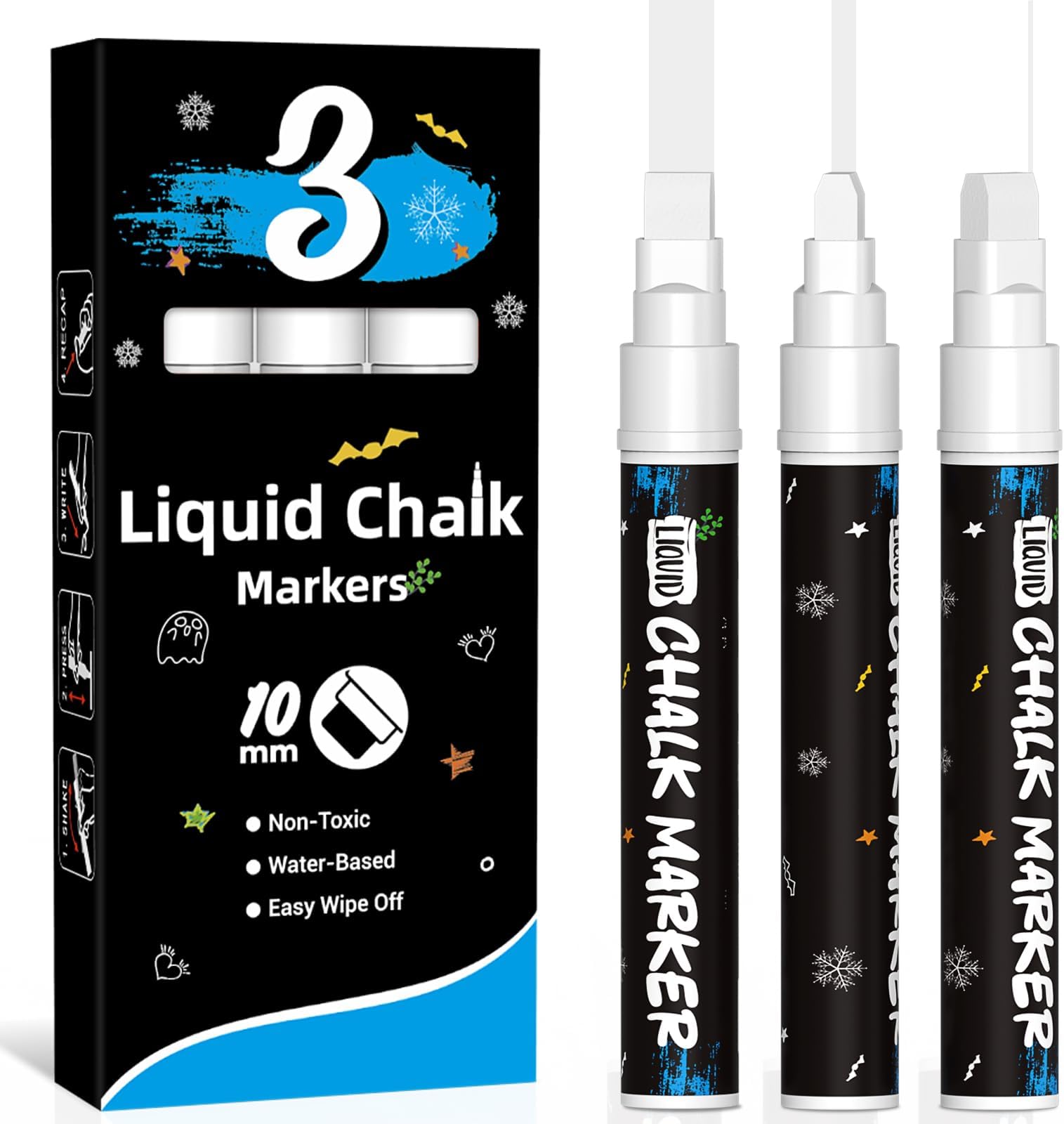 Amazon.com : BIGTHUMB Liquid Chalk Markers Erasable Window Paint Pen ...