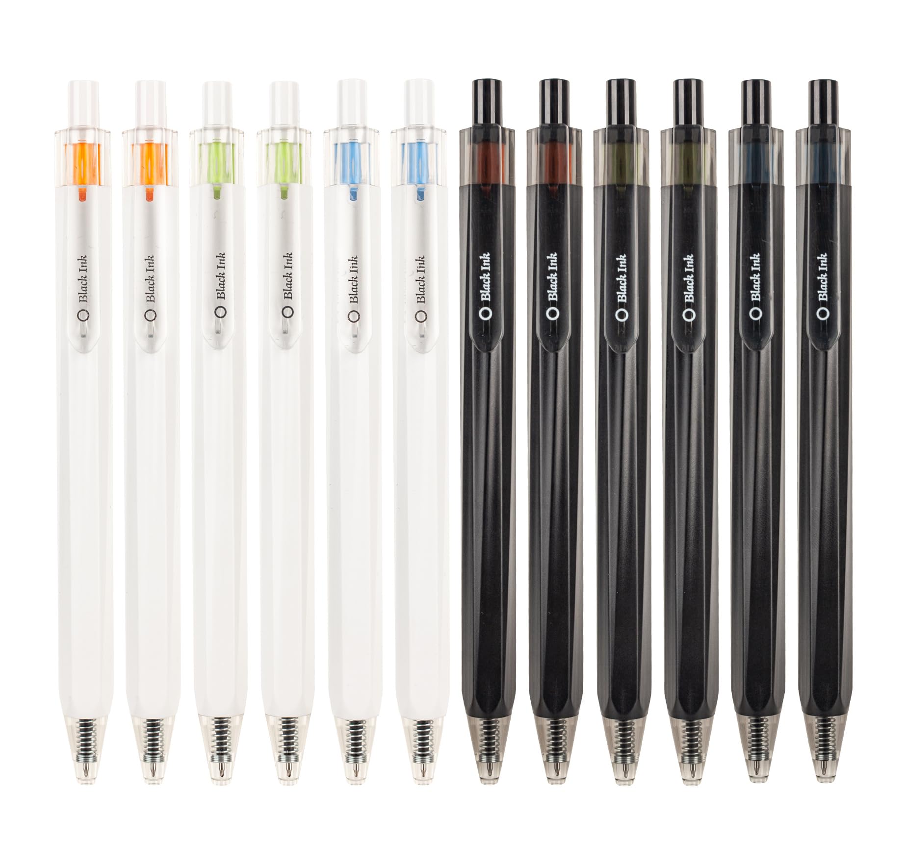 AIHAO Gel Pens Black Ink Fine Point 0.5mm, Smooth Writing Office Pens Black &amp; White Body Writing Pens, 12 Count for School Office Journaling