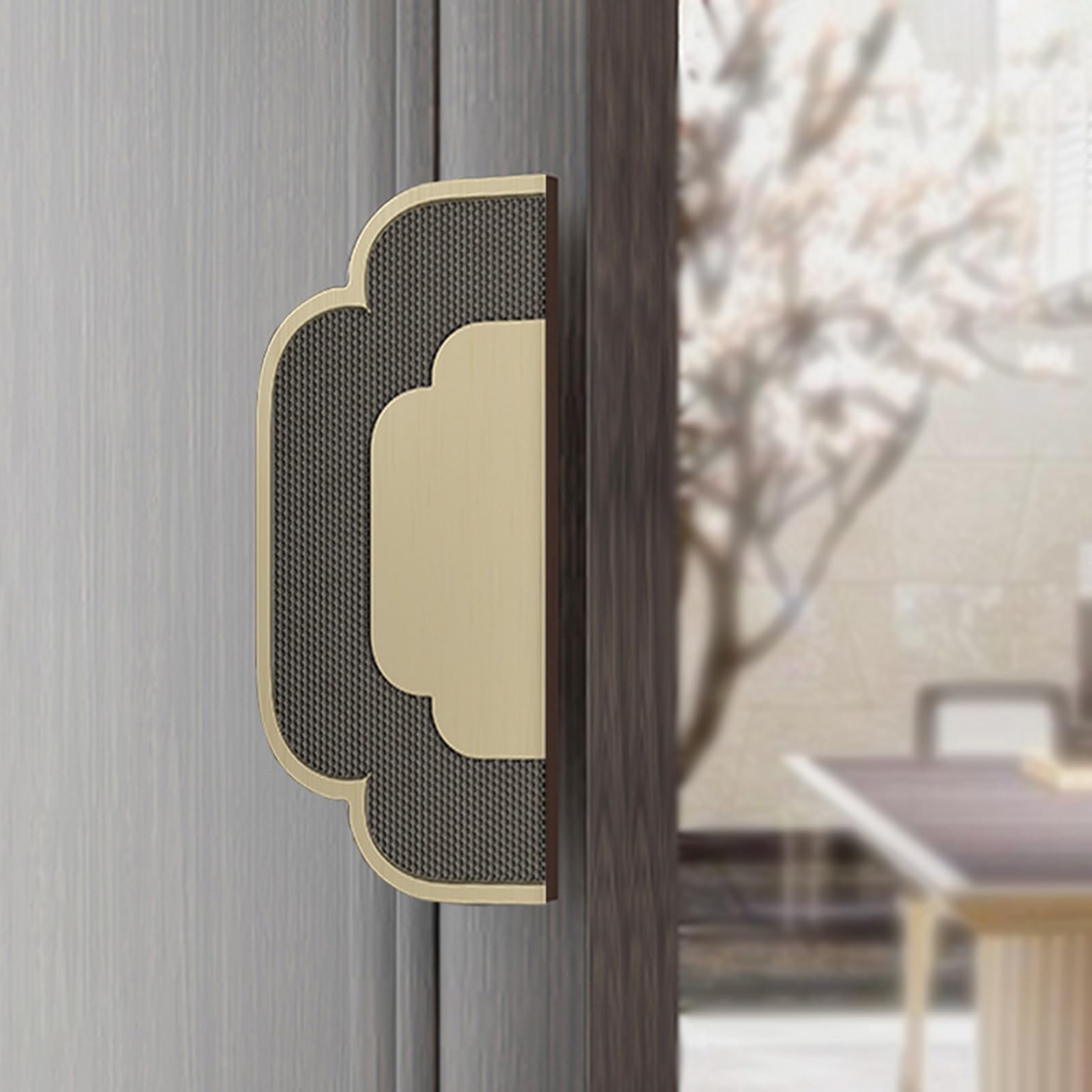 MXXQRHF Solid Aluminum Sliding Door Handle - Double Sided Patio Door Handle, Flower Shape Push Pull for Home & Commercial Use - 400mm (Bronze Finish)