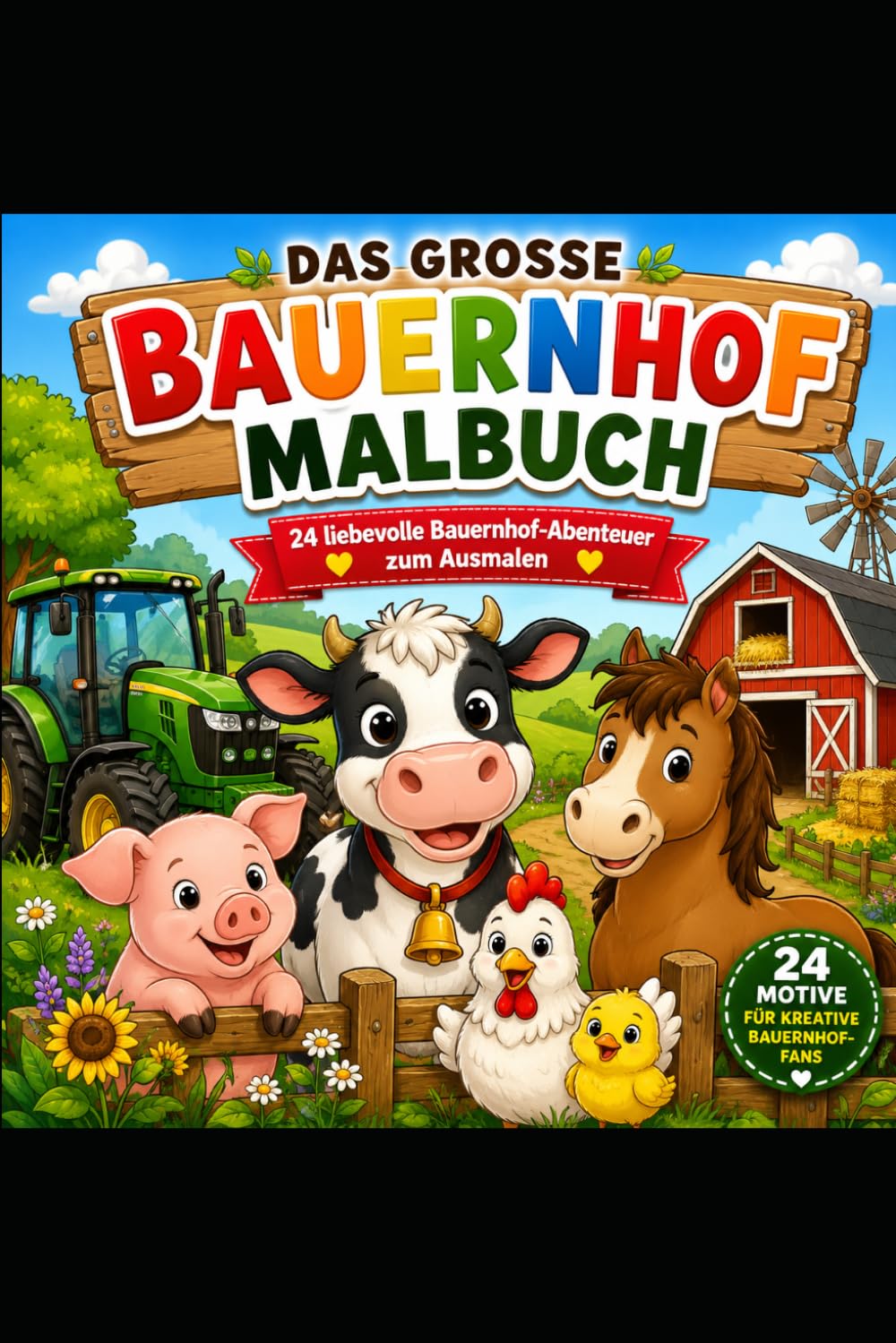 Das große Bauernhof-Malbuch: 24 liebevolle Bauernhof-Abenteuer zum Ausmalen für kleine Tierfreunde Alternativ: