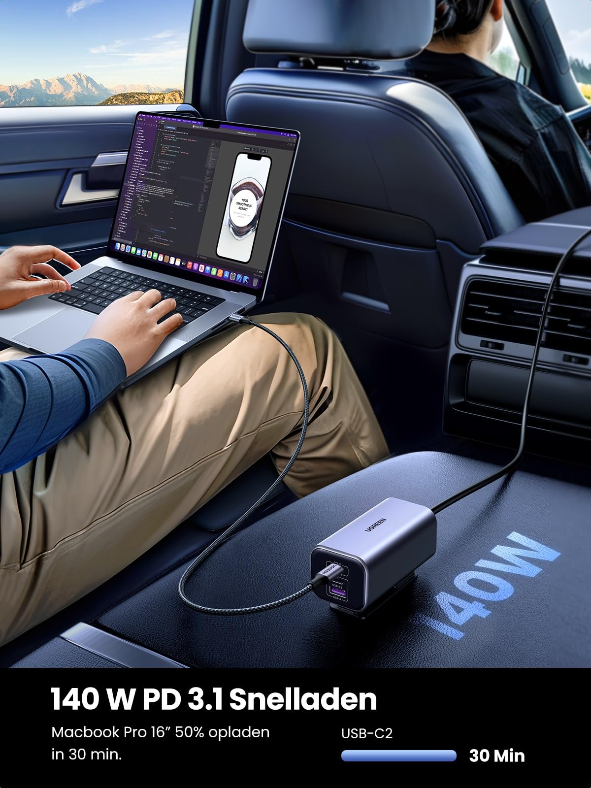 UGREEN 150W GaN Cigarette Lighter USB PD3.1 Car Charger USB C 4 Port Cigarette Lighter Divider Compatible with MacBook Pro/Air, iPhone 17/17 Pro/17 Pro Max/17 Air/16/15/14, iPad Pro, Galaxy S25 UGREEN 150W GaN Cigarette Lighter USB PD3.1 Car Charger USB C 4 Port Cigarette Lighter Divider Compatible with MacBook Pro/Air, iPhone 17/17 Pro/17 Pro Max/17 Air/16/15/14, iPad Pro, Galaxy S25