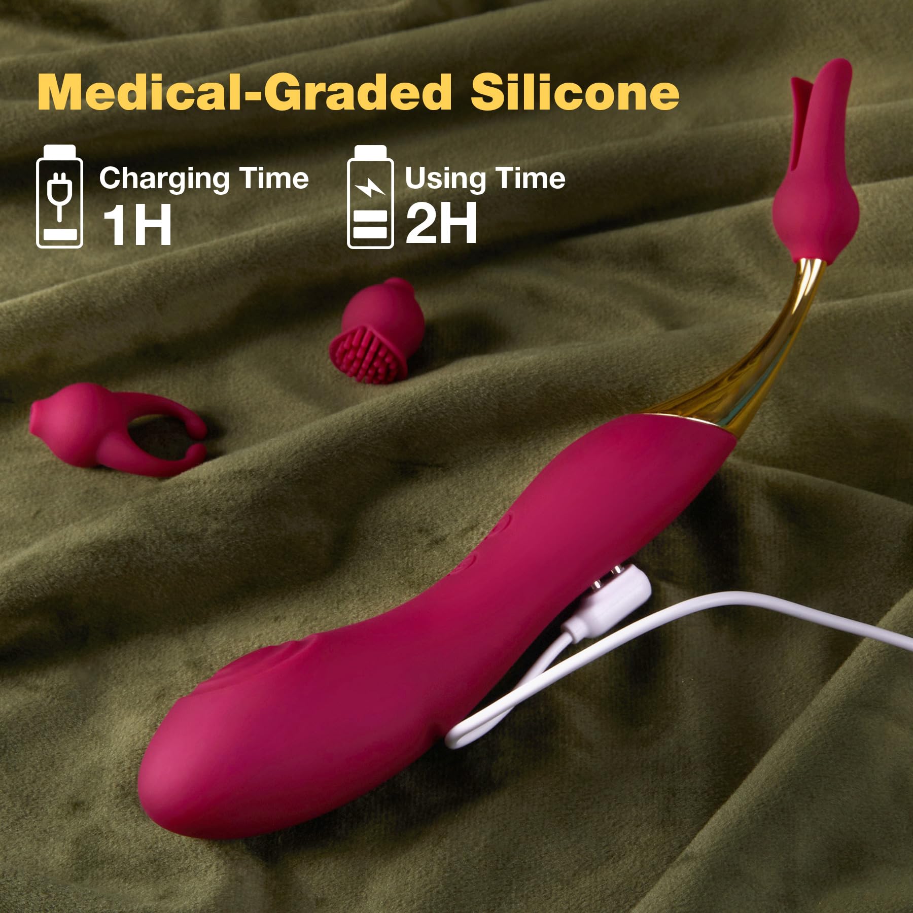 Clitoral Vibrator Sex Toys for Women - SVAKOM Female Squirting Vibrators Clit G-Spot Dildo Nipple Stimulator Anal Vibe - High Frequency Personal Massager Wand Adult Sensory Toy 2 Silicone Heads: Wine