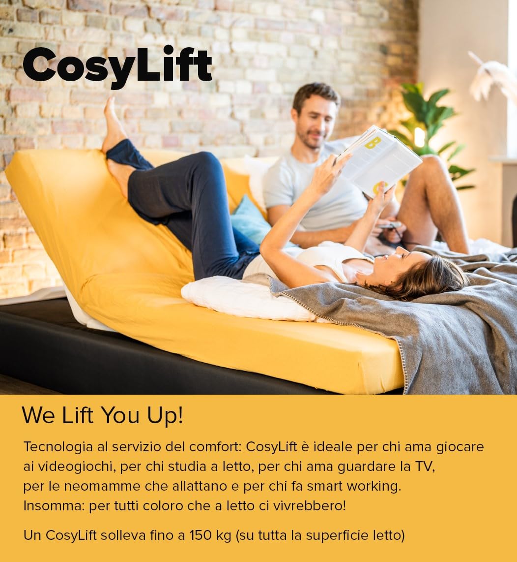 CosyLift rete a doghe Add On – trasforma ogni letto in regolabile elettrico – Meccanismo di sollevamento per materassi, reti e letti a molle – incluso interruttore manuale