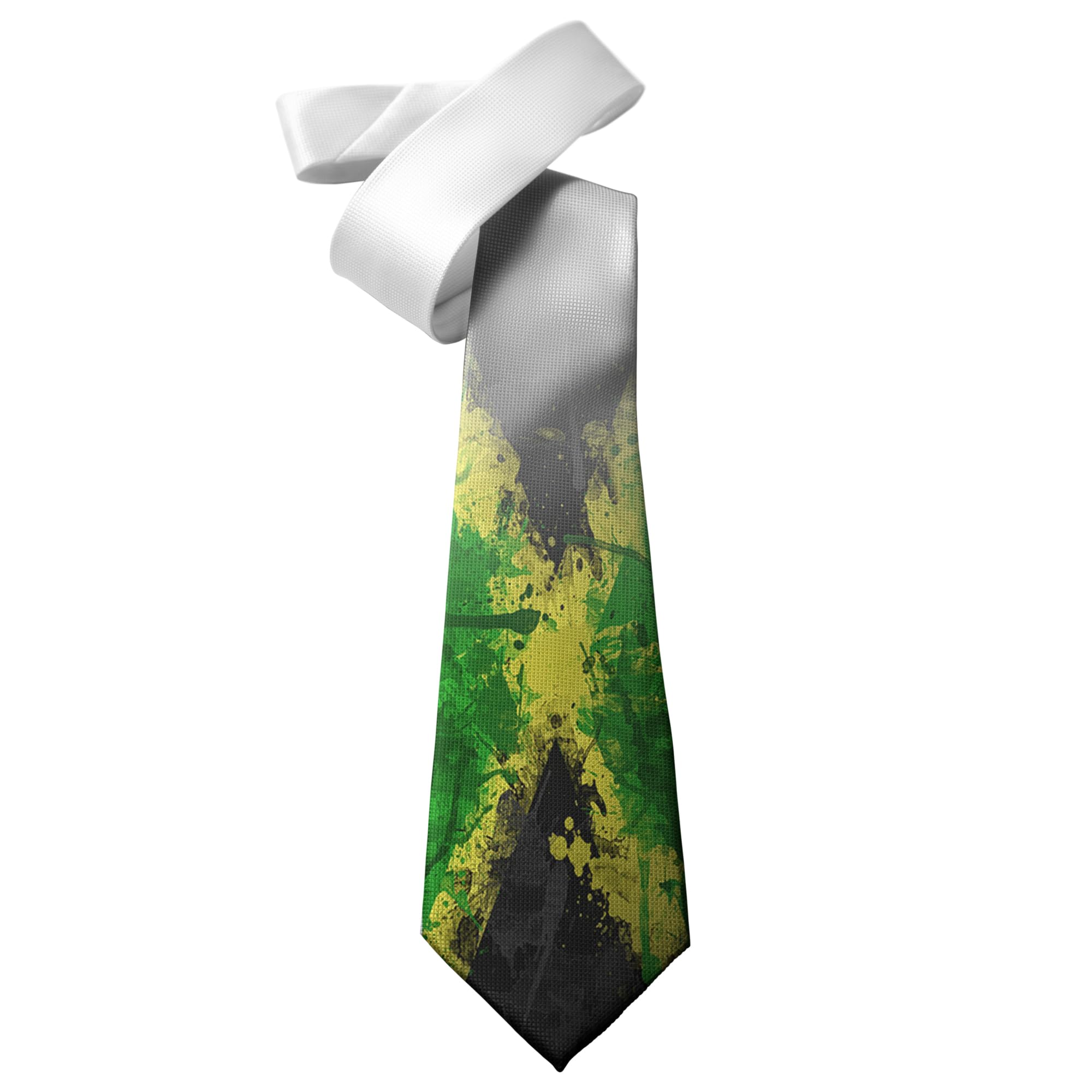 ShopQuality4U Jamaica Jamaican Painted Flag Mens Printed Neck Tie - Silk/Polyester - Great Gift - Half Tie Print