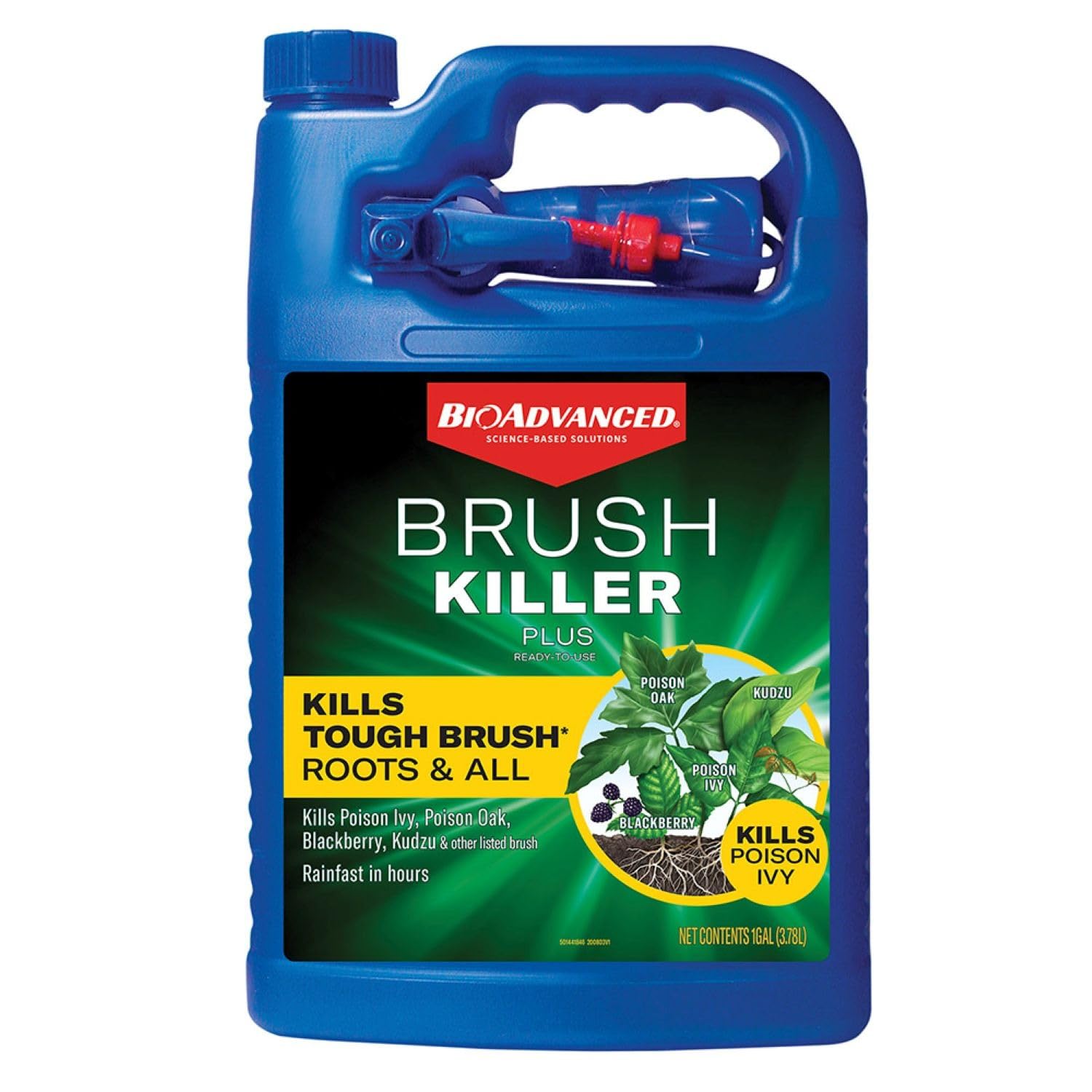 BioAdvanced Brush Killer Plus, Ready-to-Use Weed Killer Sprayer, 1 Gal â€“ Kills Tough Brush Roots & Poison Ivy