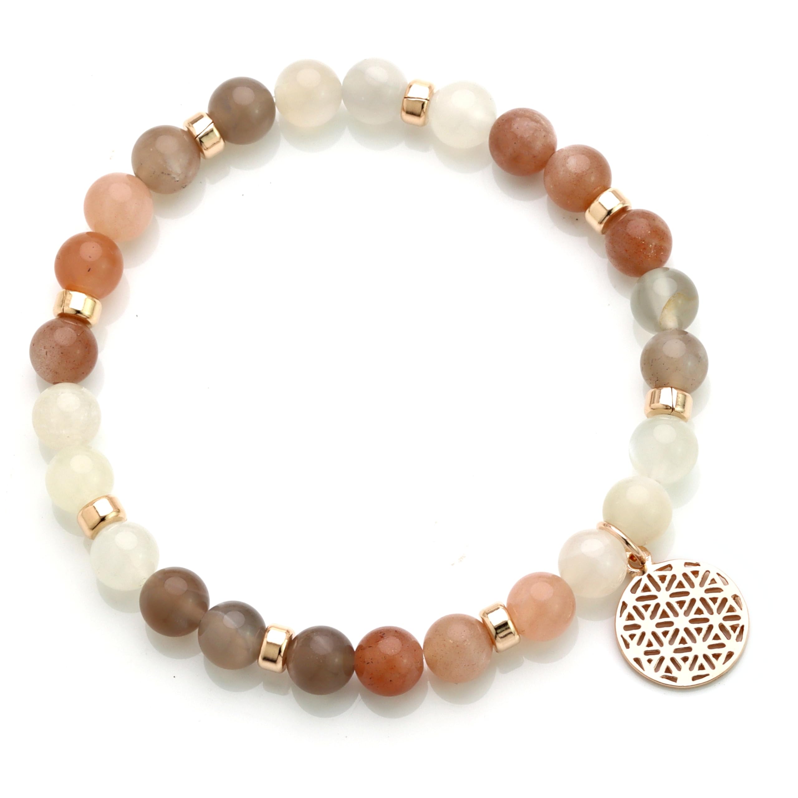 LEBENSBLUME Armband Frauen aus echtem MONDSTEIN (Orthoklas)