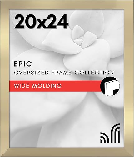 Vista 55 de Americanflat Portarretratos de 12 x 17 pulgadas con plexiglás pulido, marco de fotos color negro, marcos de fotos anchos hechos de madera