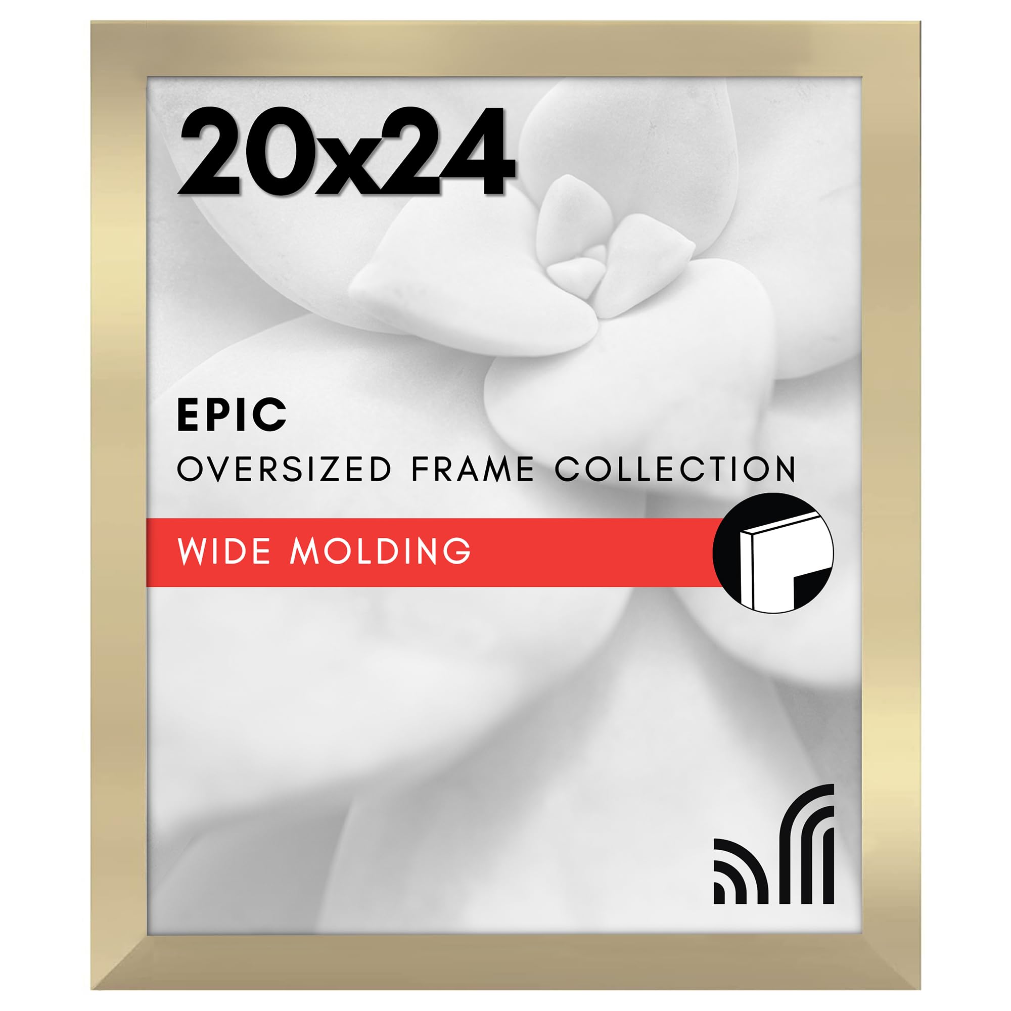 Americanflat 20x24 Poster Frame - Gold Engineered Wood with Polished Plexiglass - Wide Picture Frame for Vertical or Horizontal Wall Display - Epic Collection - Gold