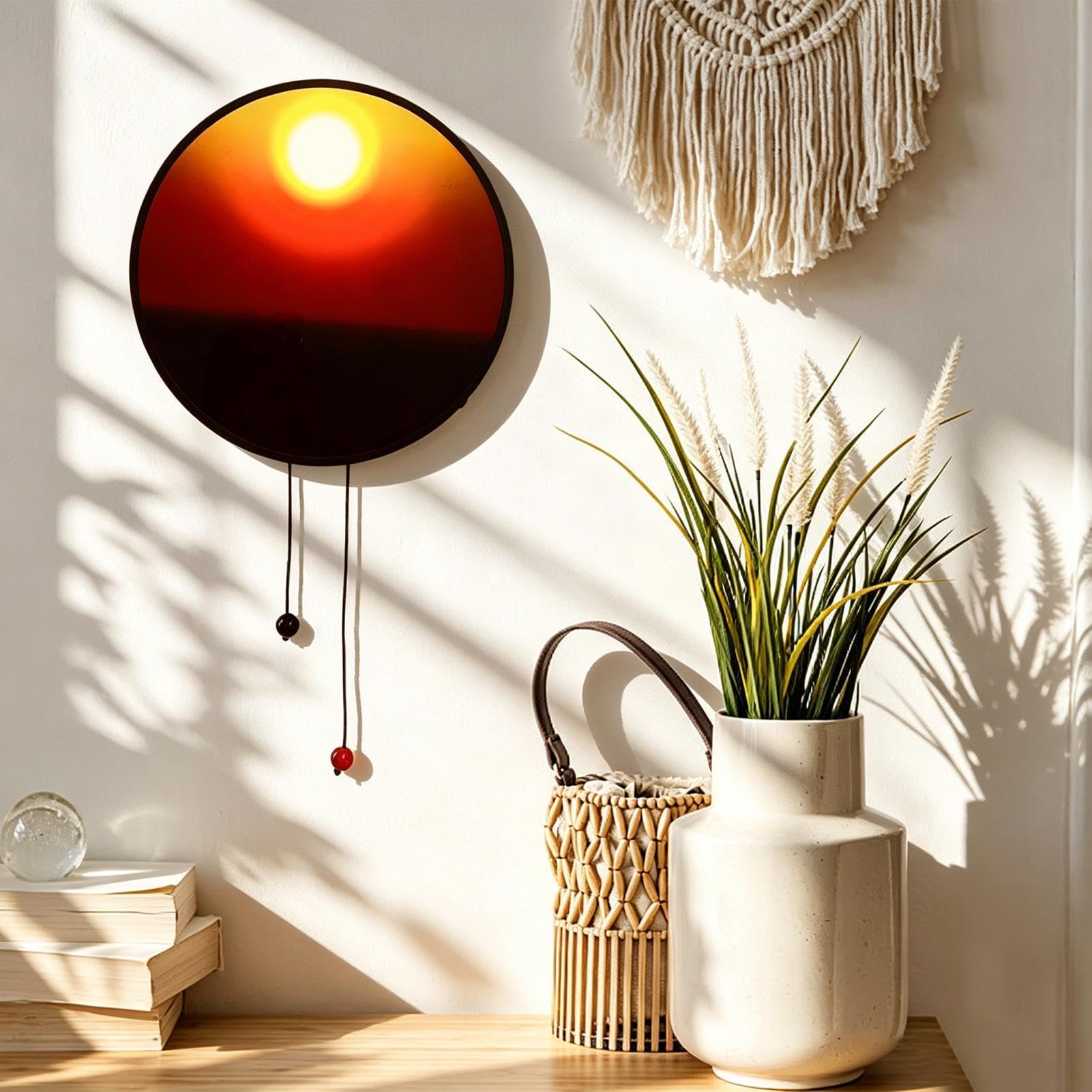 Generico Lampada da Parete Atmosfera Serale Creativa con Cordoncino Manuale - Luce Decorativa con Regolazione Luminosità per Stanza da Notte, Soggiorno, Studio e Casa