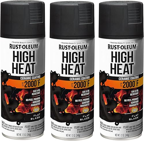 Miniatura 6 de Rust-Oleum 248903 Automotive 340 gr de pintura en spray de alta temperatura 2000 grados Flat Black 248903 - 6 PK