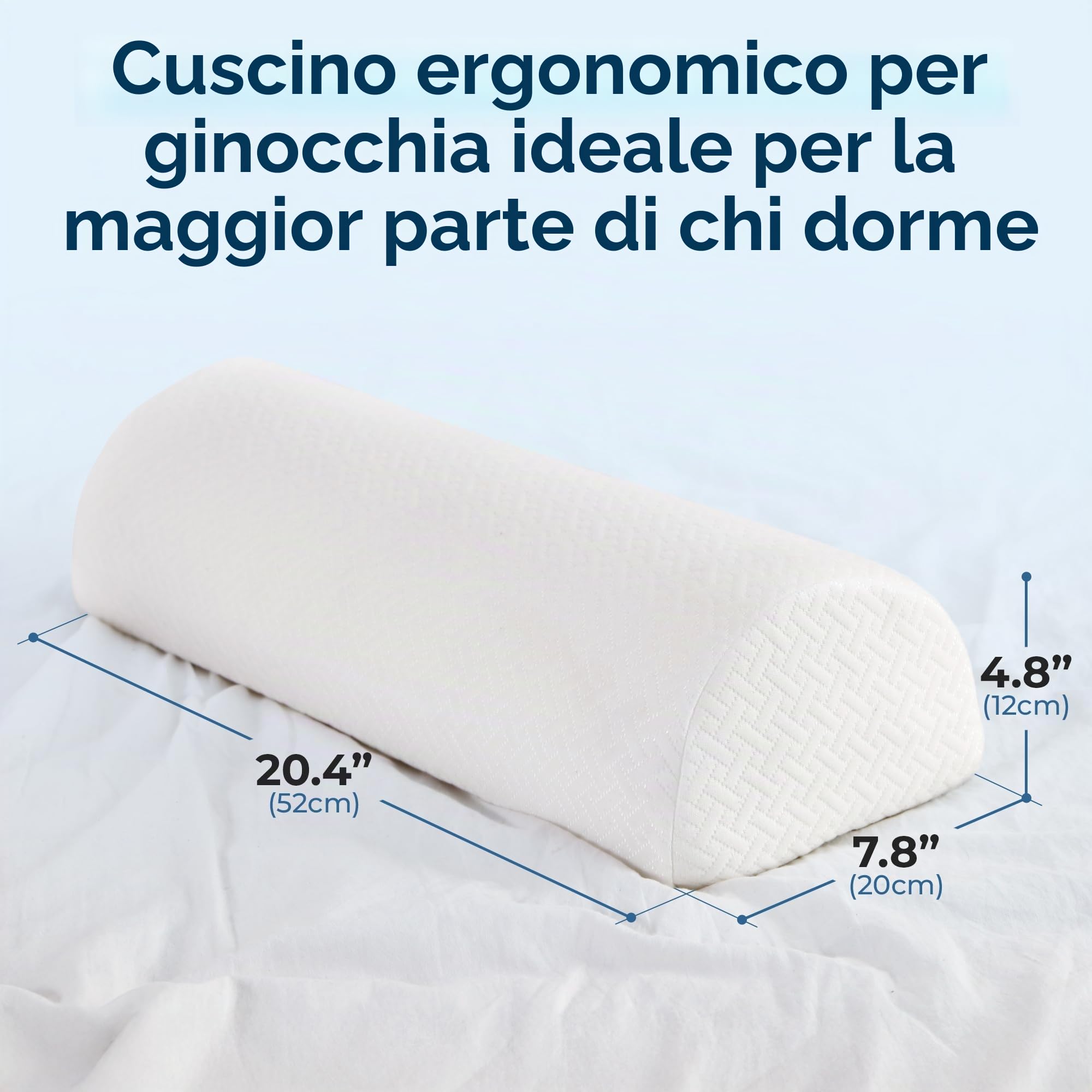 5 STARS UNITED Cuscino Ginocchia – Semi Rotolo in Schiuma Memory Premium, Supporto Caviglia e Gambe, Sollievo Dolori Schiena e Collo | Cuscino Per Gambe E Ginocchia, Sostegno Per Caviglie, Schiena E Collo, Forma Ergonomica Per Letto E Divano