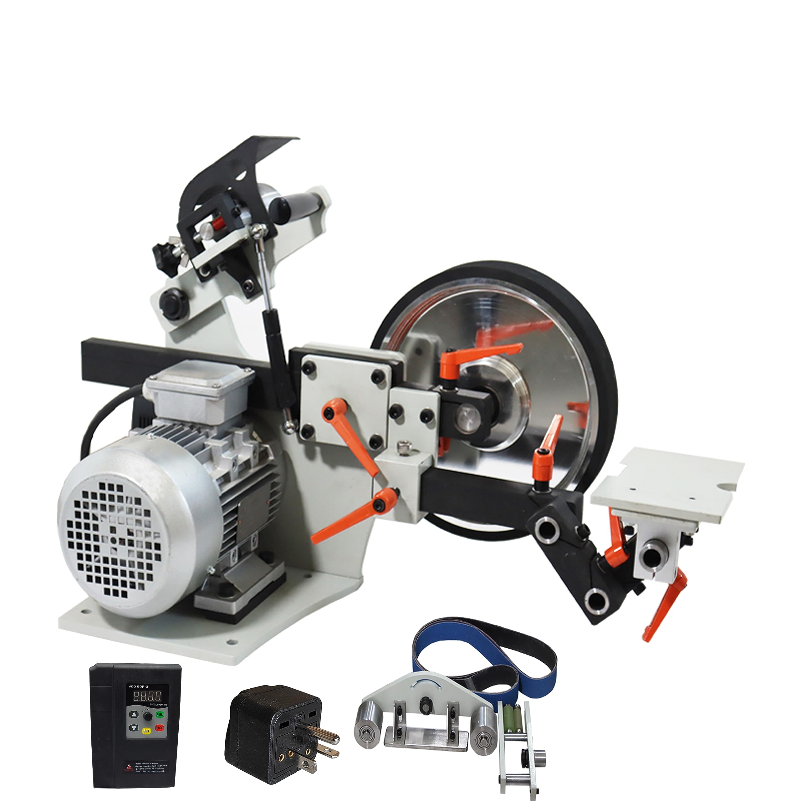 WYDDDARY Belt Sander 2Hp Variable Speed Power Bench Sander with 3 Grinding Wheel 2