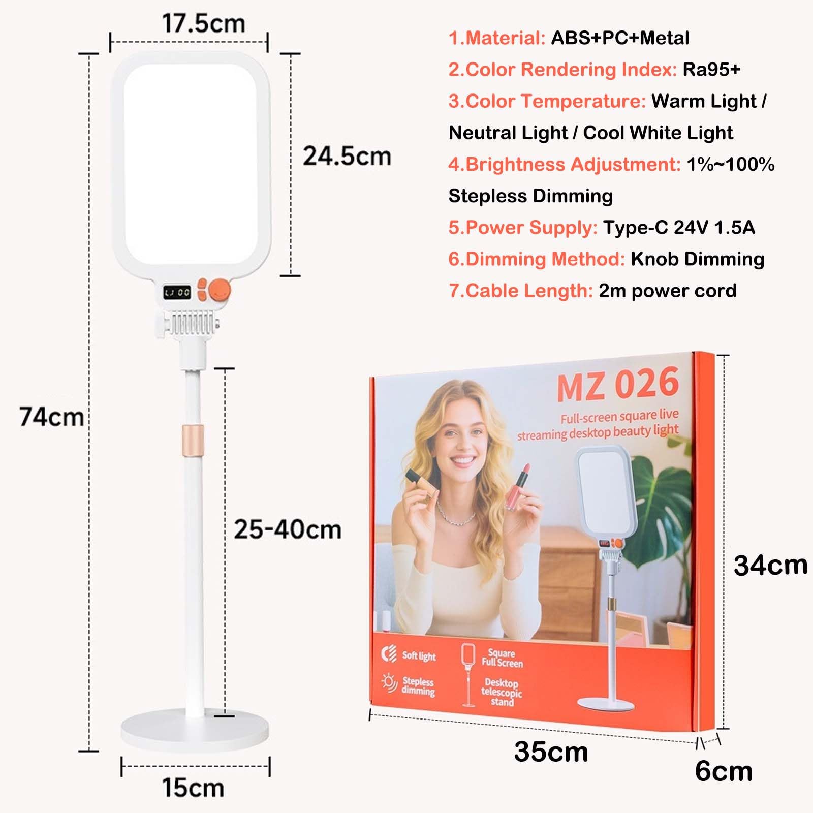 Luce per Live Streaming Video, Fill Light per Streaming su PC e Mobili | Lampada LED per video su YouTube, TikTok, Strumenti per Creatori di Contenuti e Influencer
