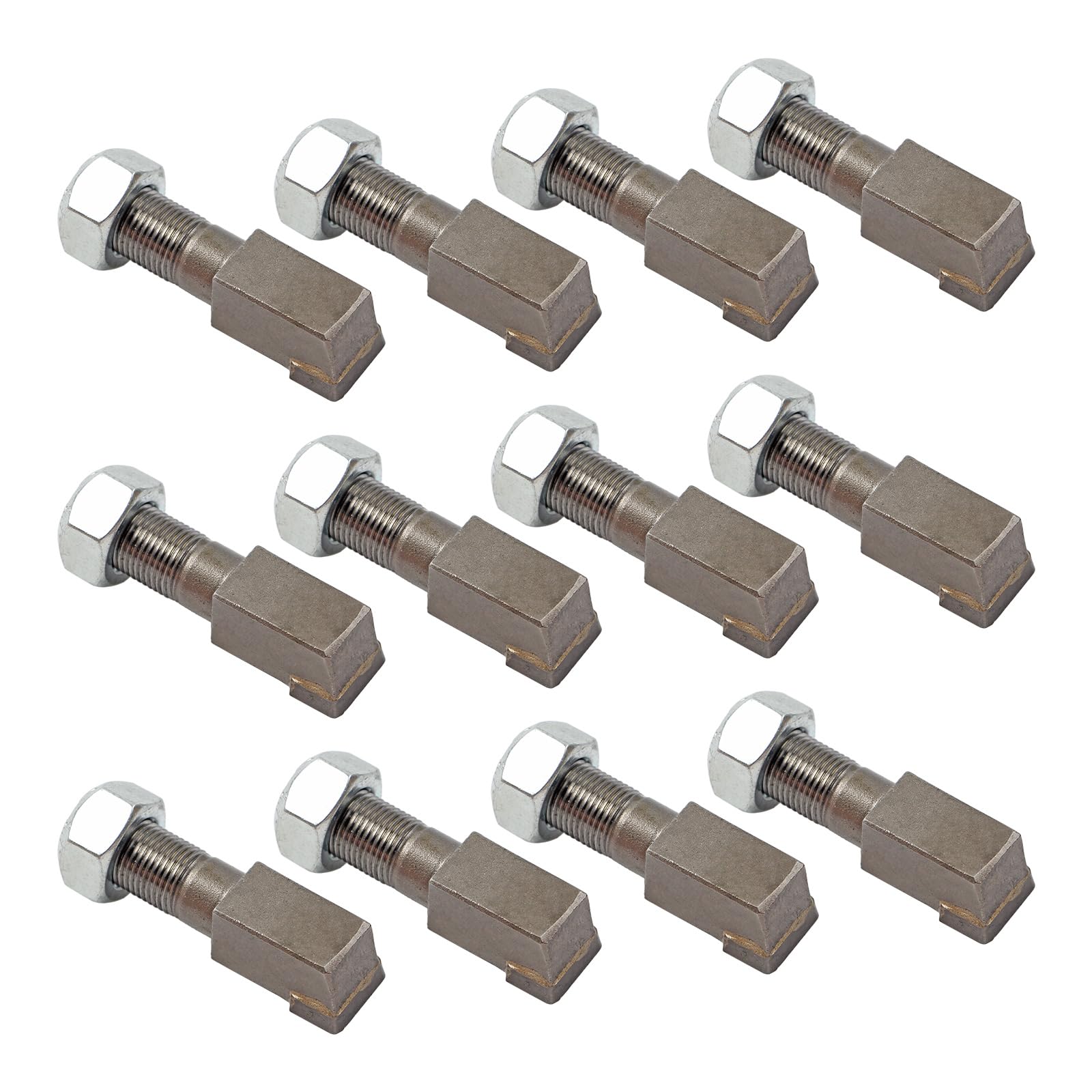 12 Pcs 2-7/8"Lx11/16"W Stump Grinder Teeth Assembly Fit for Woodland Mills WG24 WG28 Stump Grinders Tooth, with 5/8" Nut