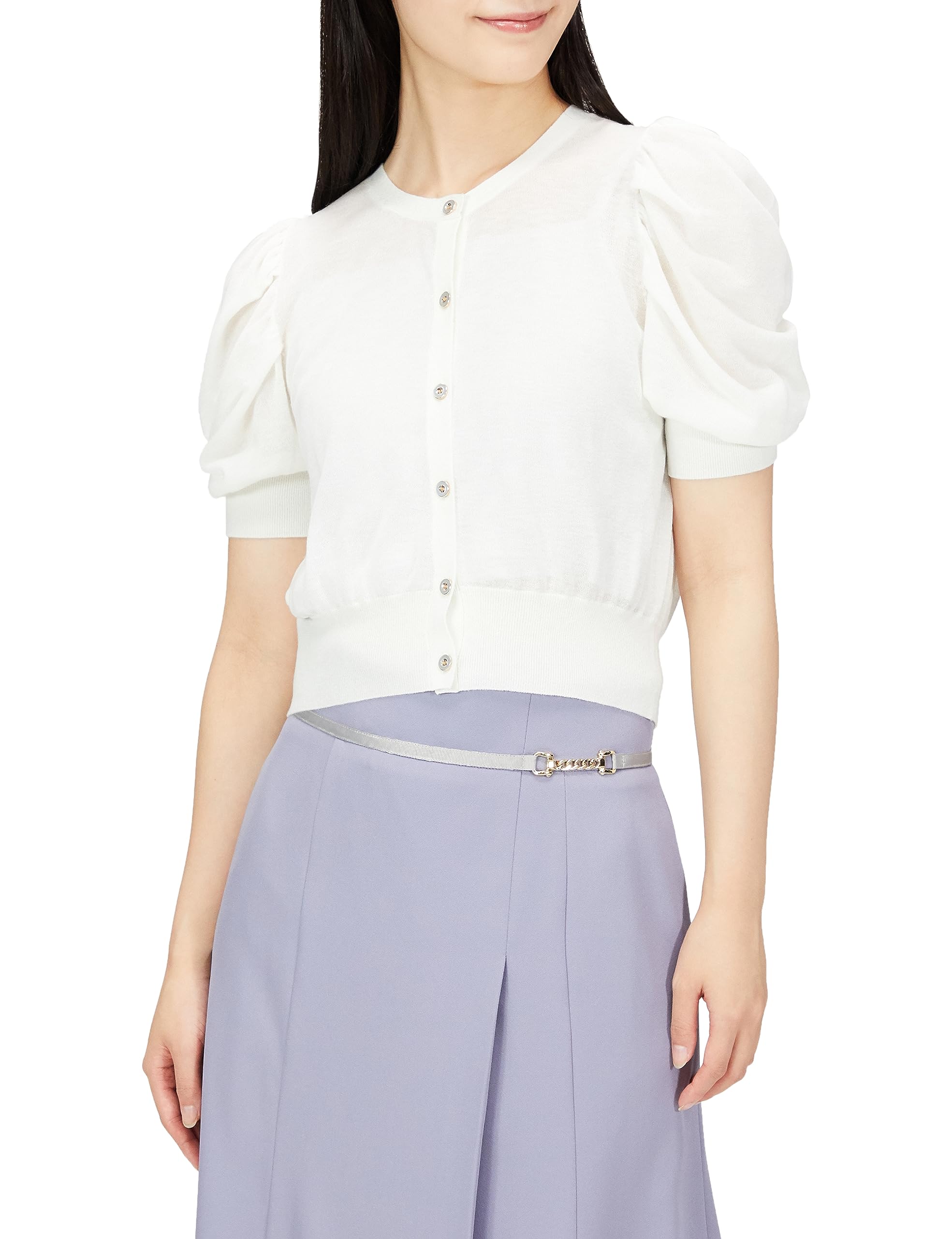 Amazon | [レッセパッセ] カーディガン ｼｱｰﾗﾒ5分袖ｶｰﾃﾞｨｶﾞﾝ レディース  