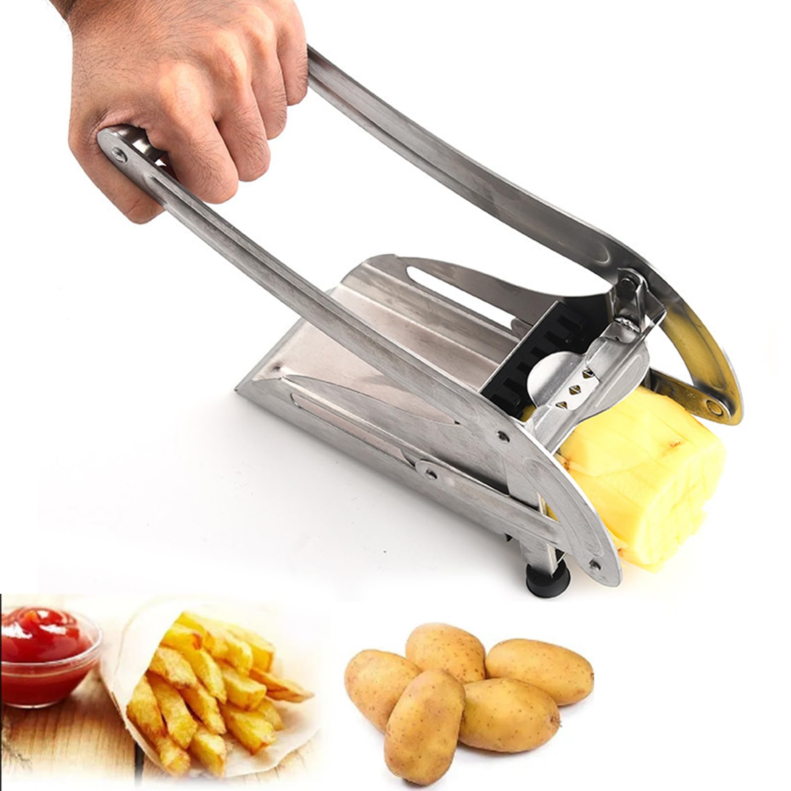 robot doméstico, Rebanadora De Verduras, Patatas Fritas Versátiles Con 2 Cuchillas Prensa Sin Esfuerzo