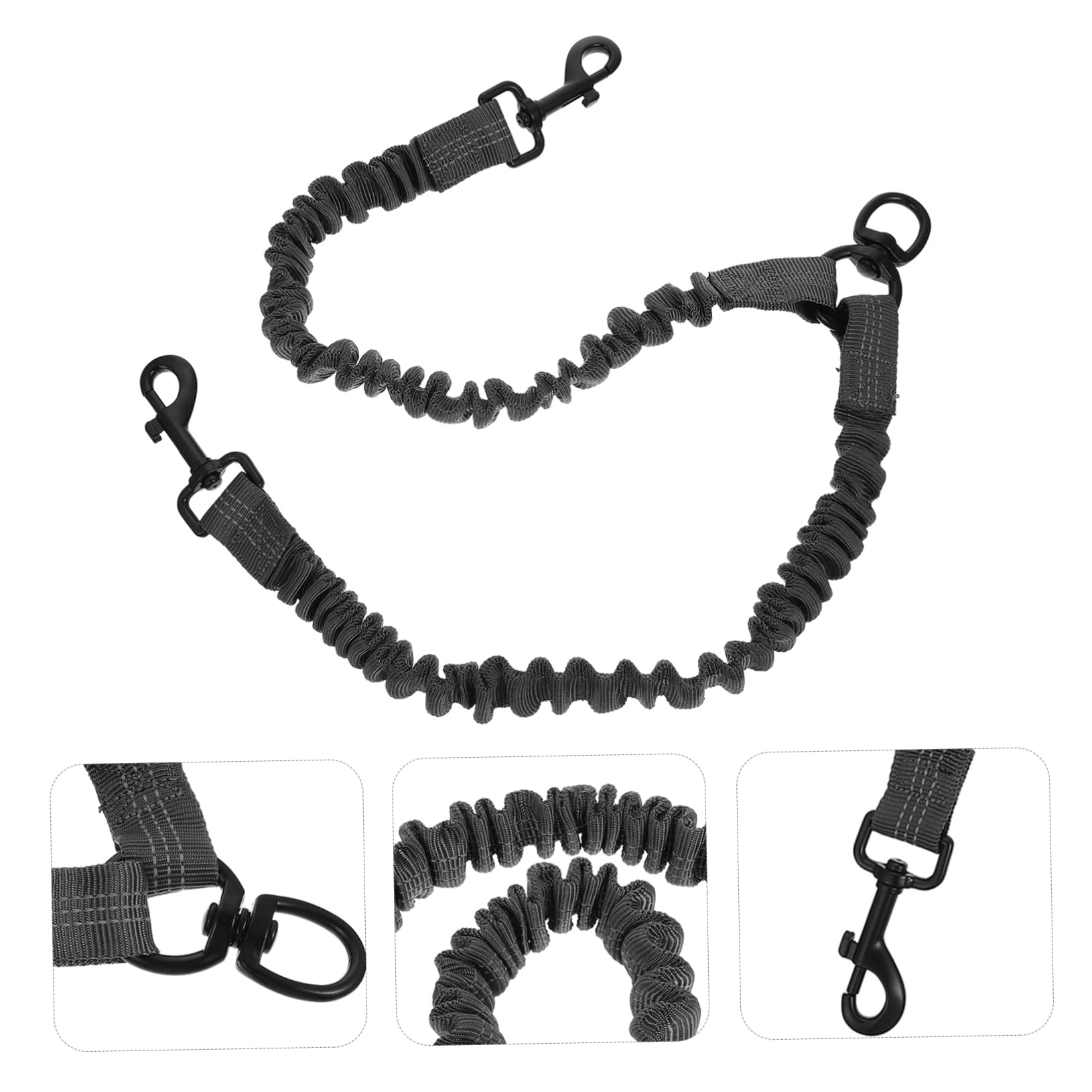 GANAZONO Reflective Double End Pet Leash Elastic Portable Dog Leash for Pets Ergonomic Design for Walking Training and Jogging Outdoors Deep