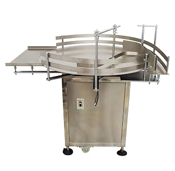 TECHTONGDA Bottle Transfer Conveyor Distributing Machine Turntable Unscrambler Accumulation Rotary Table Line Import Collection 40inch Diameter Turntable