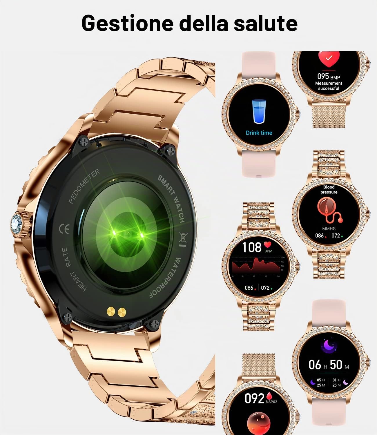 LIGE Smartwatch Donna, 1.32'' Orologio Smartwatch Donna Chiamate e Whatsapp, Smart Watch con Cardiofrequenzimetro Sonno SpO2 Monitor 20 Sportivo, IP67 Impermeabile Contapassi Tracker per Android iOS
