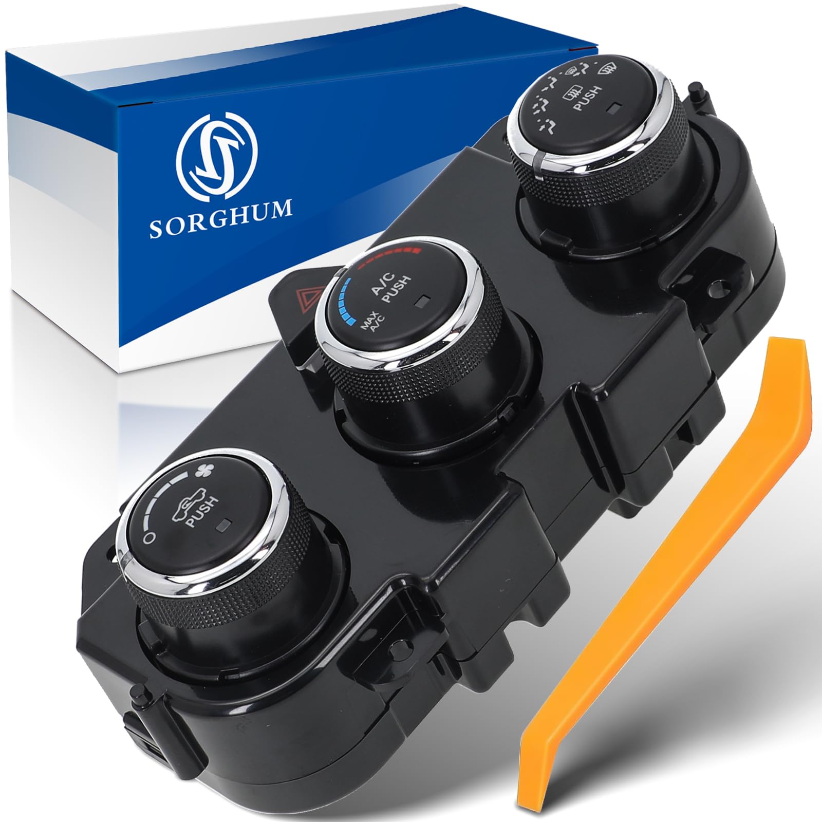 Sorghum Climate Control Module - A/C Control Panel Module Air Conditioning Heater Control Switch Compatible with 2013 Ram 1500 2013-2018 Ram 2500/3500 Replace OEM 68268189AA 68105021AD 68236775AB