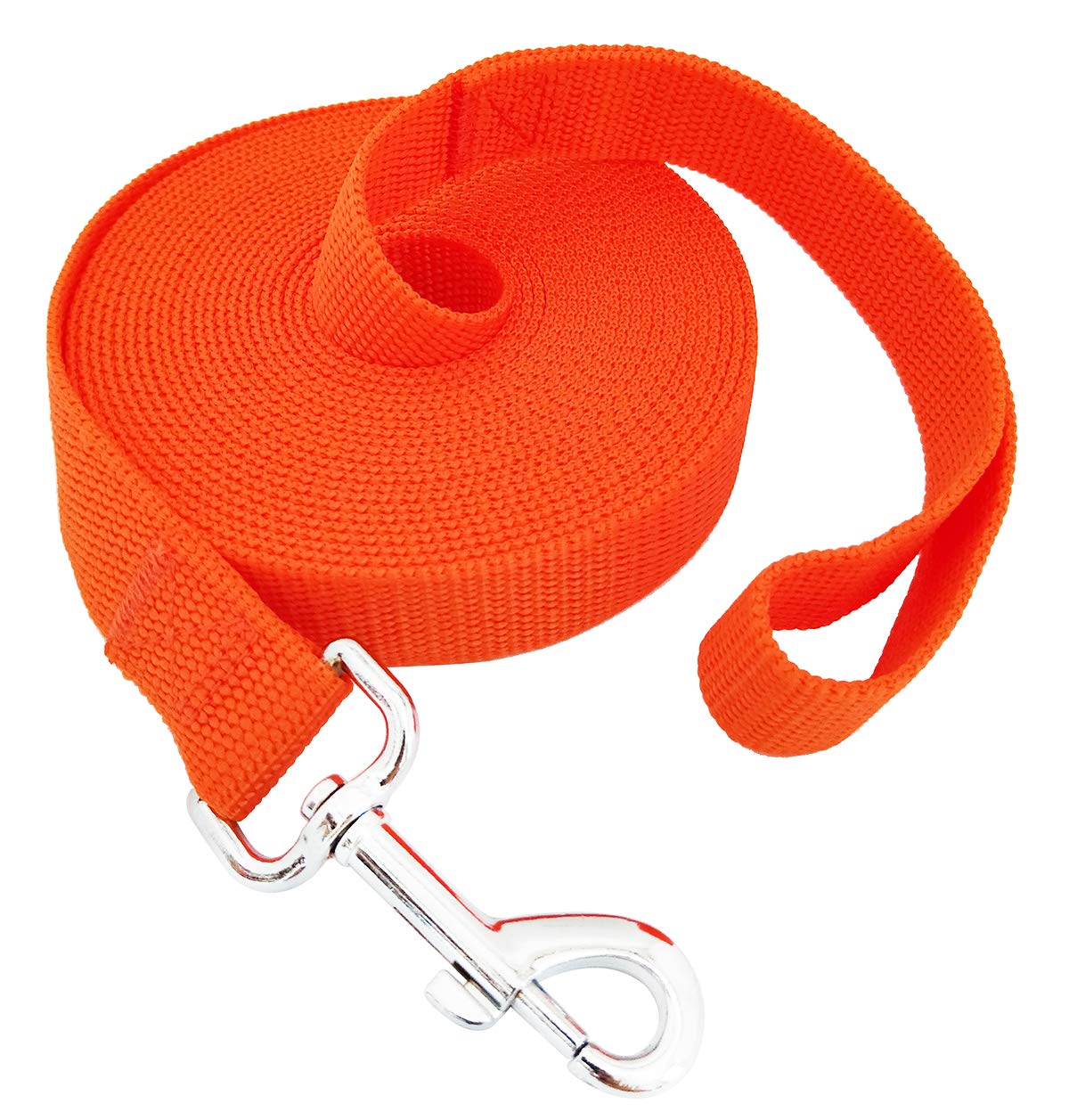 SALO Durable Nylon Training Dog Leash for Small Medium Large Dogs, 1 Inch Wide, 20ft 30ft 40ft 50ft Long Leash Dog/Puppy Lead for Obedience Recall Training, Camping, or Backyard (20 Foot, Orange) — image 1