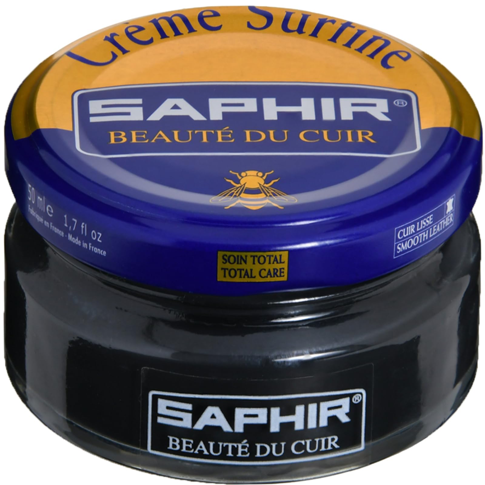 Saphir 9550032 Fine Beeswax Shoe Cream and Polish, 1.7 fl oz (50 ml), Emulsifying, Moisturizing, Recoloring, Glossy