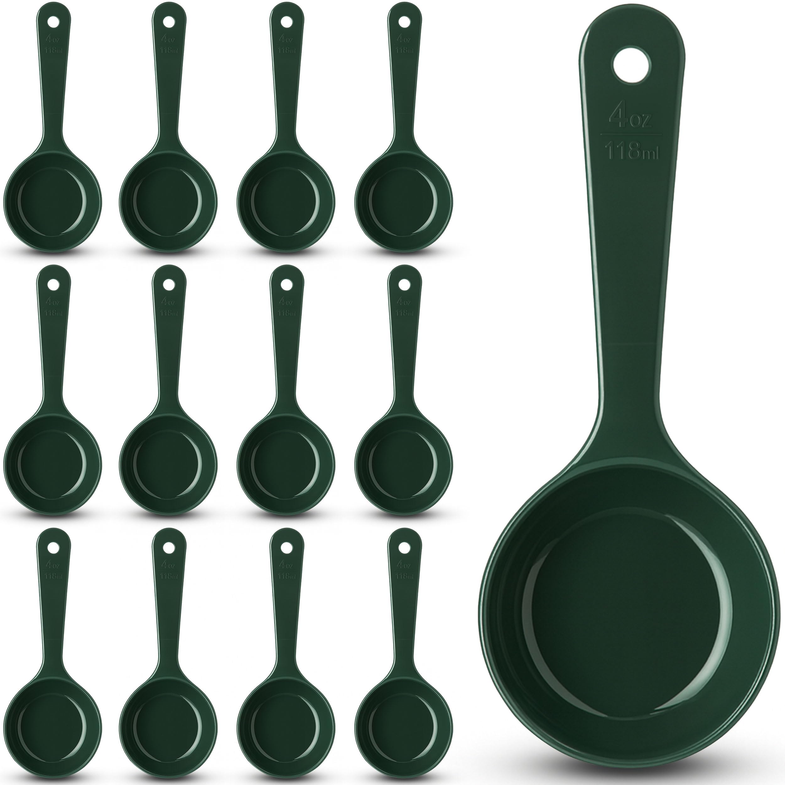 CFS Miser - Cucchiaio dosatore solido con manico corto, 113,4 g, verde (confezione da 12)