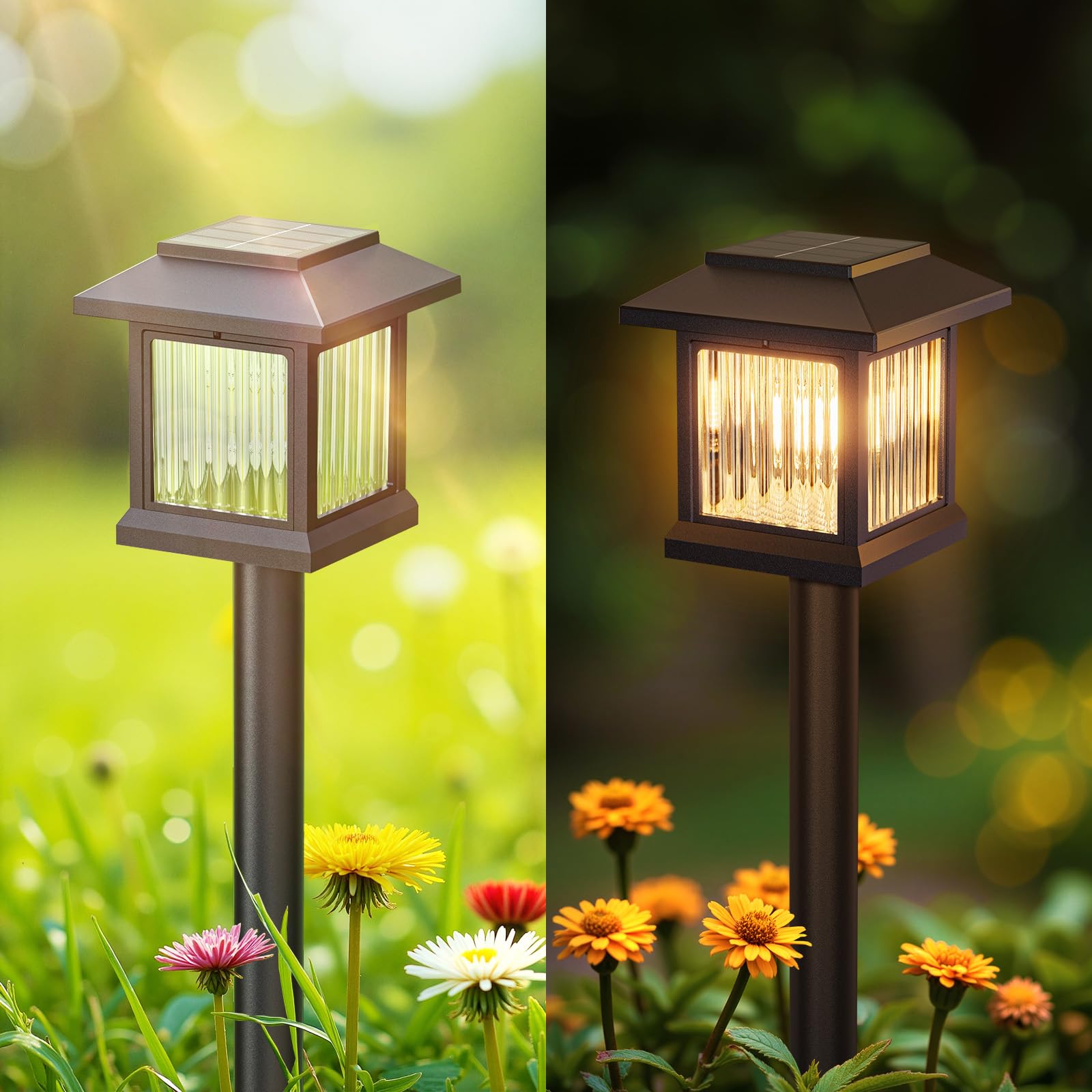 GEARLITE Solar Lights Outdoor Garden, 6 Pack Garden Lights Solar Powered Waterproof, Auto On/Off Ornaments Outdoor - Image 2