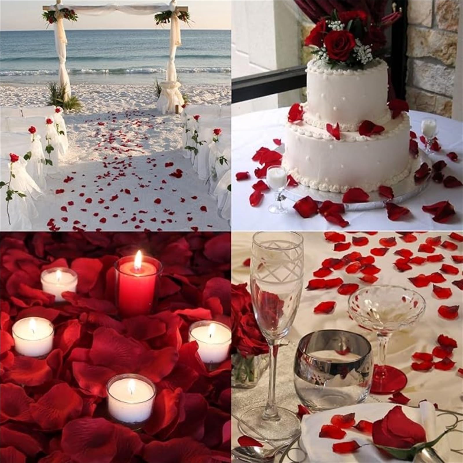 Künstliche Rosenblätter Simulation Rosenblütenblatt künstliche gefälschte Blütenblätter for Valentinstag Hochzeitsdekoration für die Party