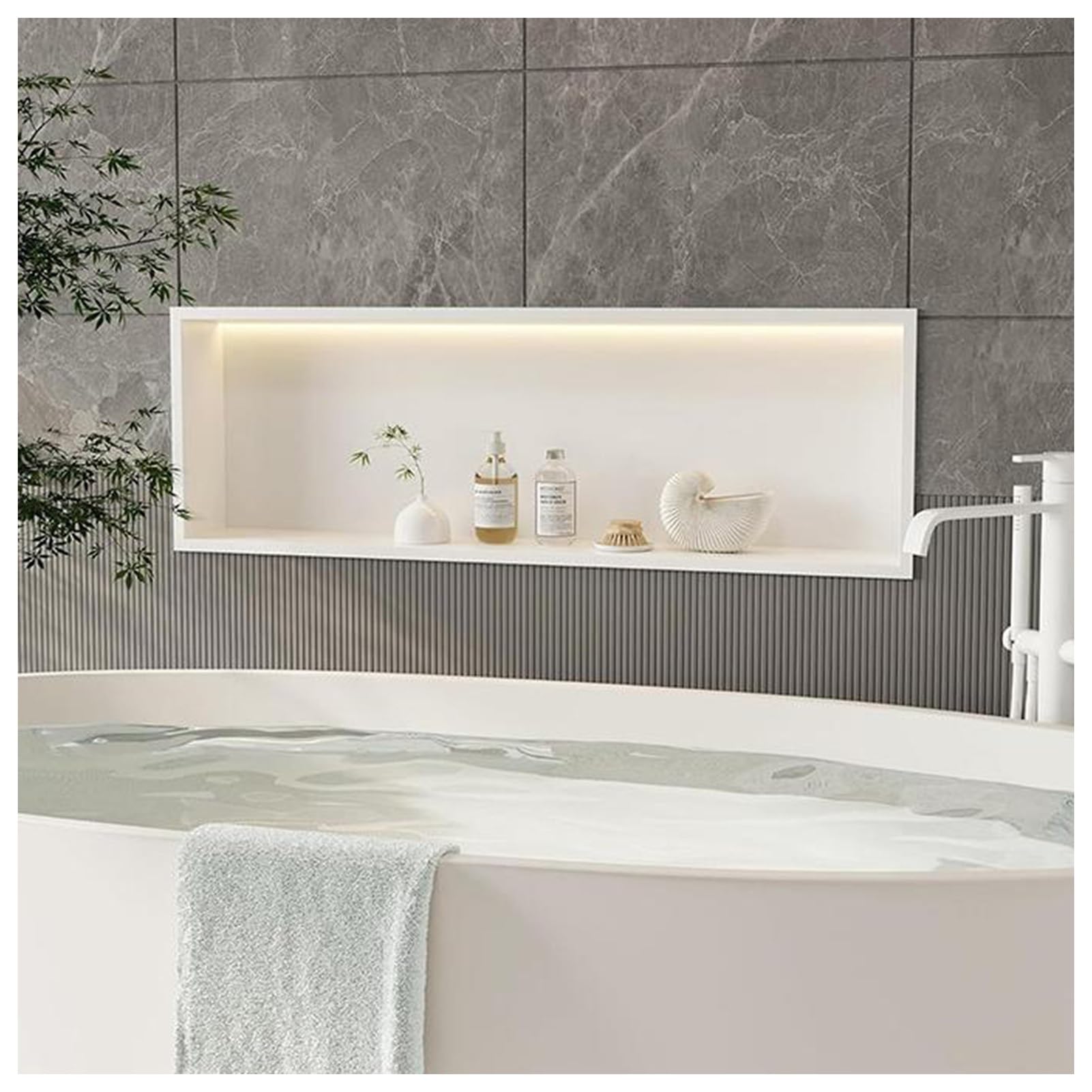 Étagère de douche en acier inoxydable Slish pour organisation de salle de bain