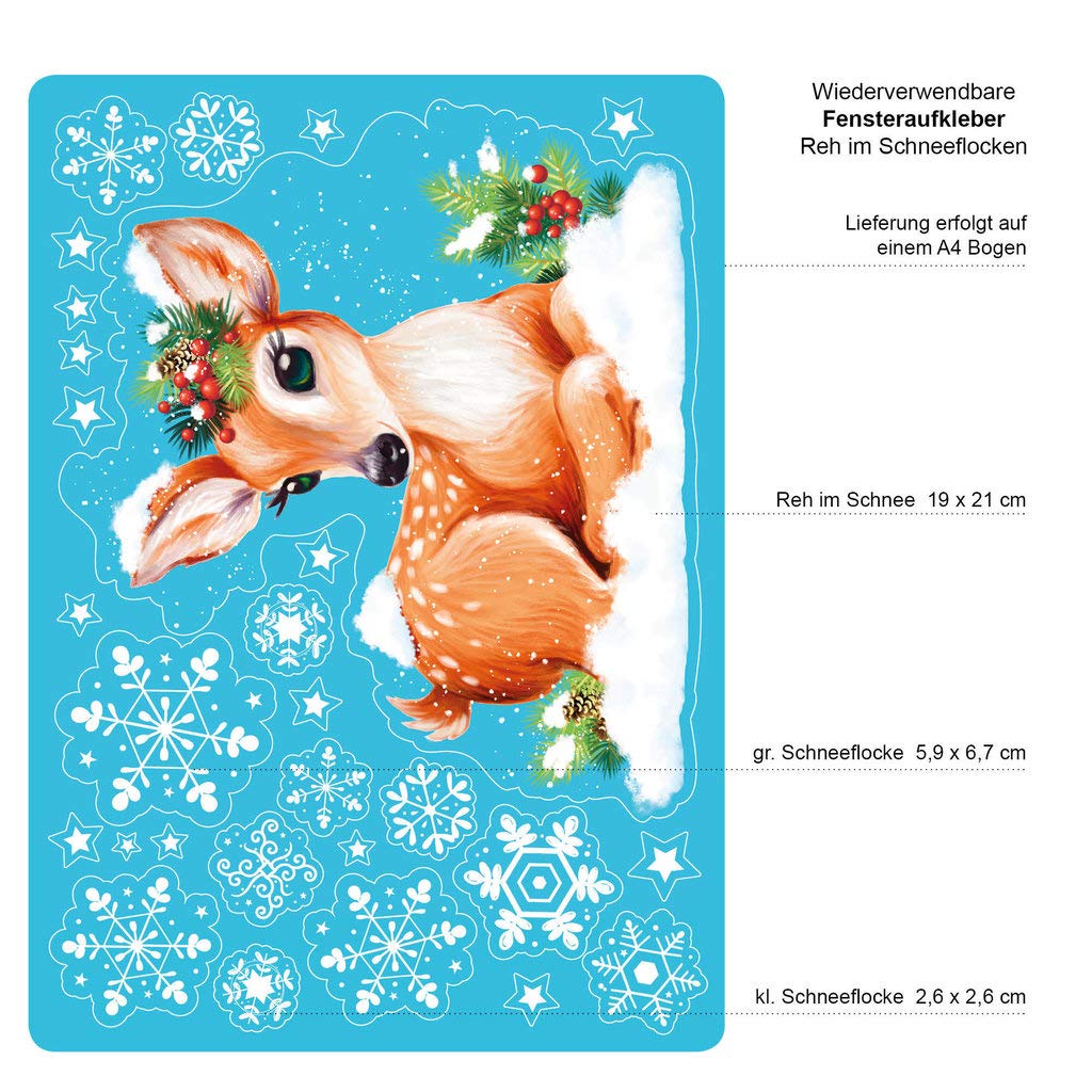 Weihnachts-Fensterbild Mit Eichhörnchen - Wiederverwendbar A4 Winterdeko