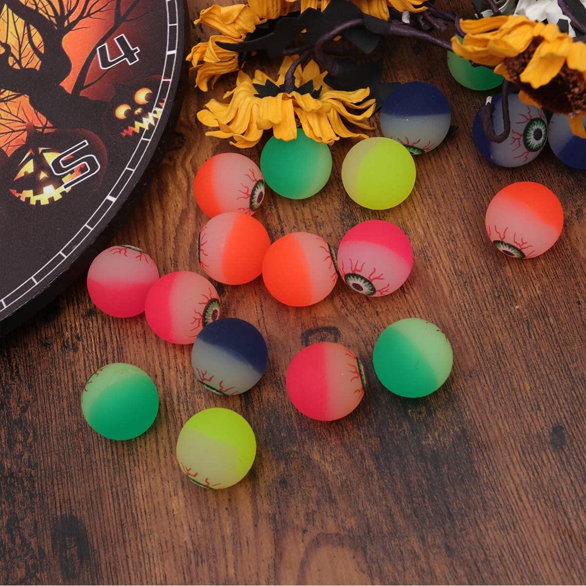 D Moto World DMW 24 Pieces Bouncy Balls 30 mm Diameter Bouncy Ball Party Bags Fillers for Kids Large Assorted School Prize Festival Gifts (Medium 24 Pieces) 4