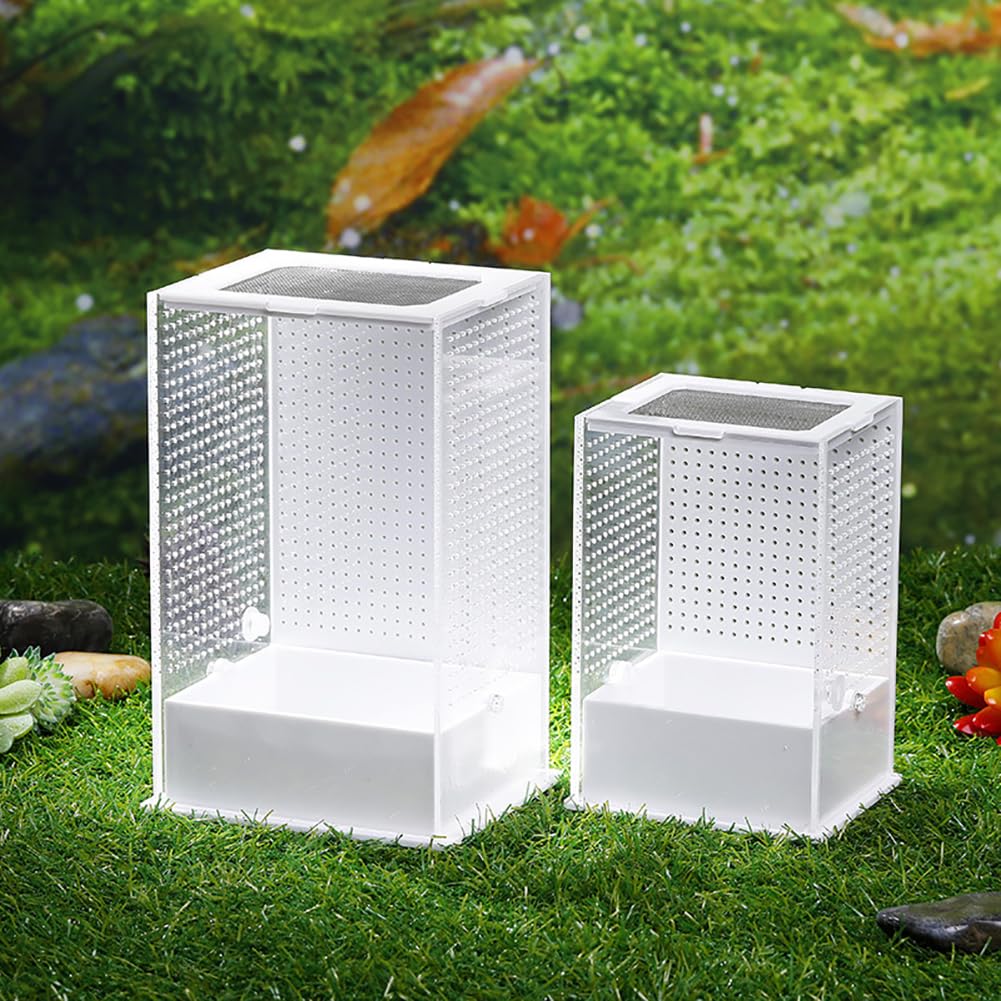 Akrylowe terrarium dla gadów, zbiornik dla gadów do wzrostu, mini terrarium do wzrostu gadów, siedlisko dla gadów dla zwierząt domowych, pudełko do żerowania dla gadów i płazów,S