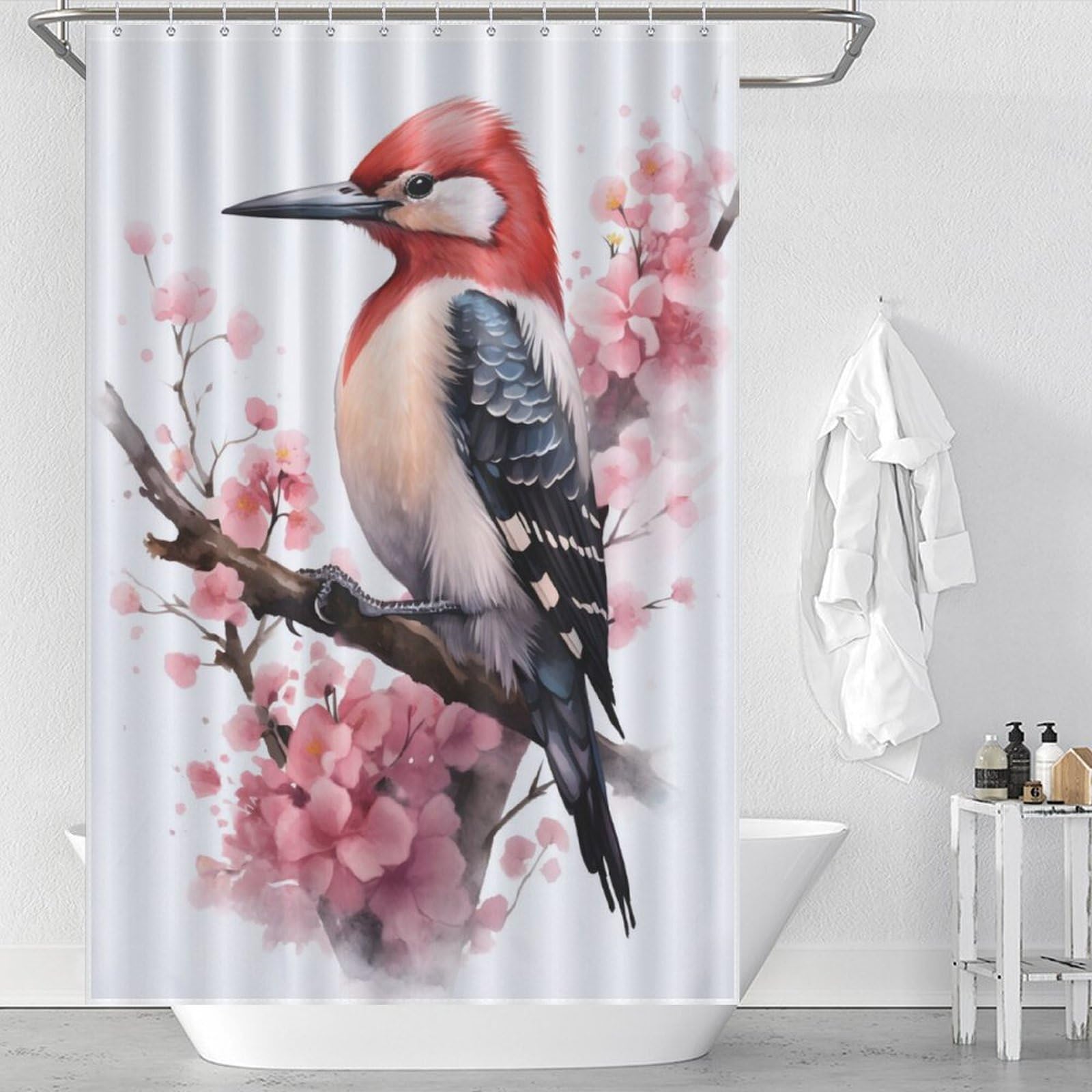Ensemble rideau de douche aquarelle pour une salle de bain élégante
