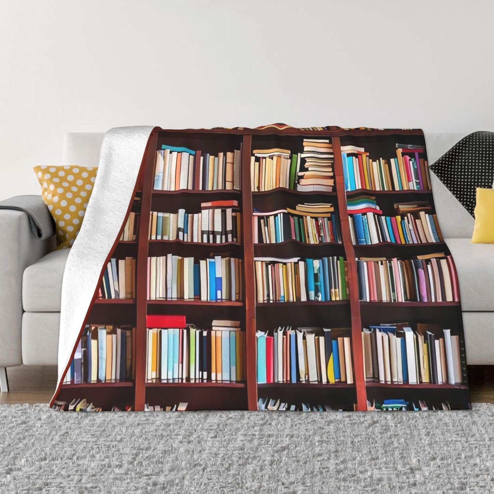 FodPand Books Fleece Blanket 40"x30" Lightweight Warm Throw Blanket for Bed Couch Cozy Air Conditioning Quilt All Seasons Decorative Fuzzy Blankets Gifts for Women Men
