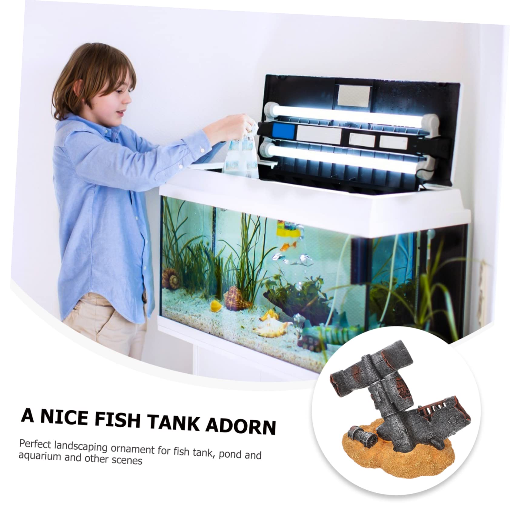 Decoración de Acuario con Adorno Compacto para Peceras Decoración Cueva y Roca Accesorio Natural para Acuarios Pequeños y Medianos para Vibrante y Fácil