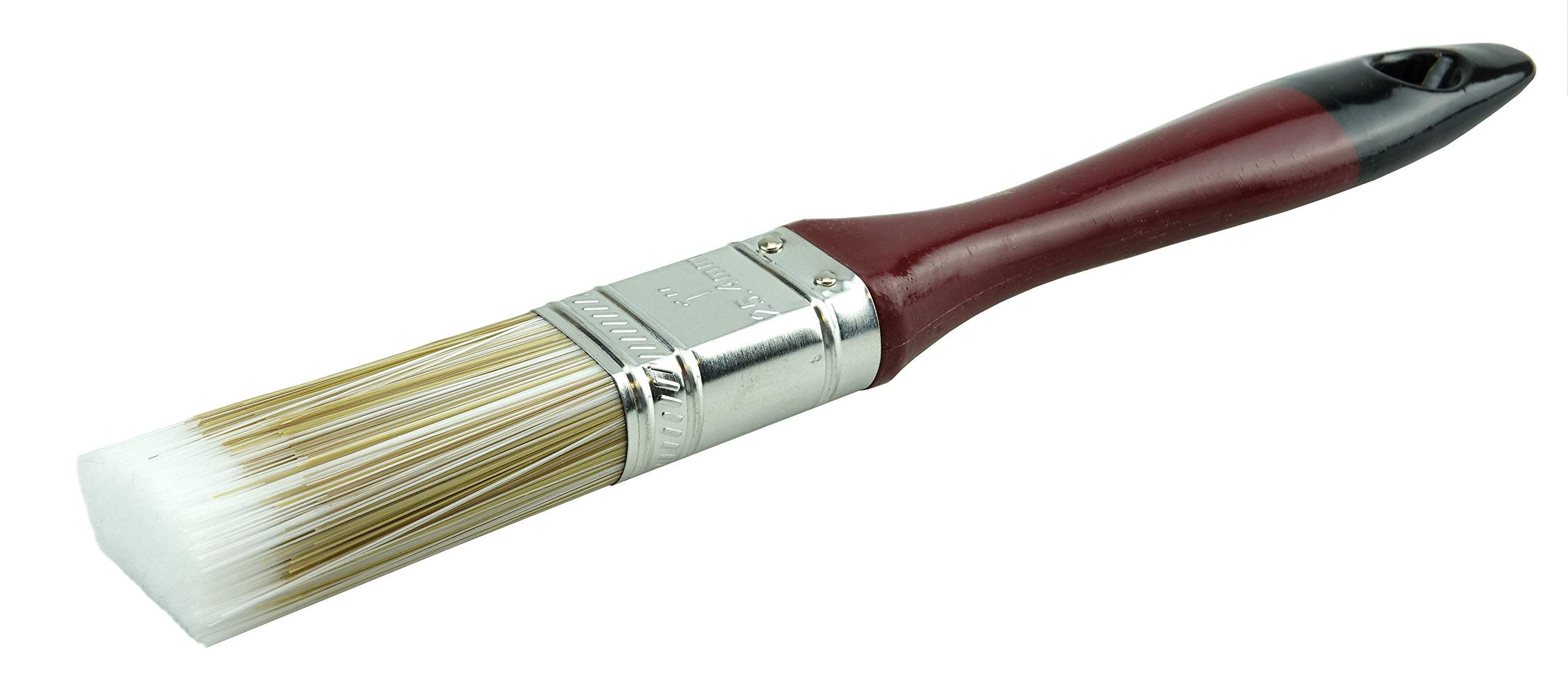 Weiler 40058 Cepillo de barniz de 1 pulgada, relleno de poli/nailon, longitud de borde de 2-1/4 pulgadas, mango de espuma rojo (paquete de 12)
