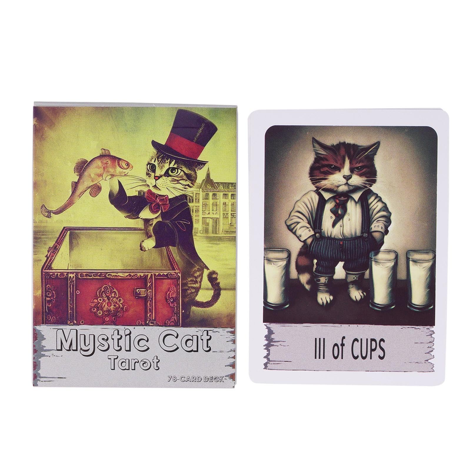 Katzen Tarotkarten-Set Für Anfänger – 78 Niedliche Kitten-Karten In Englisch, Für Partys & Wahrsagerei