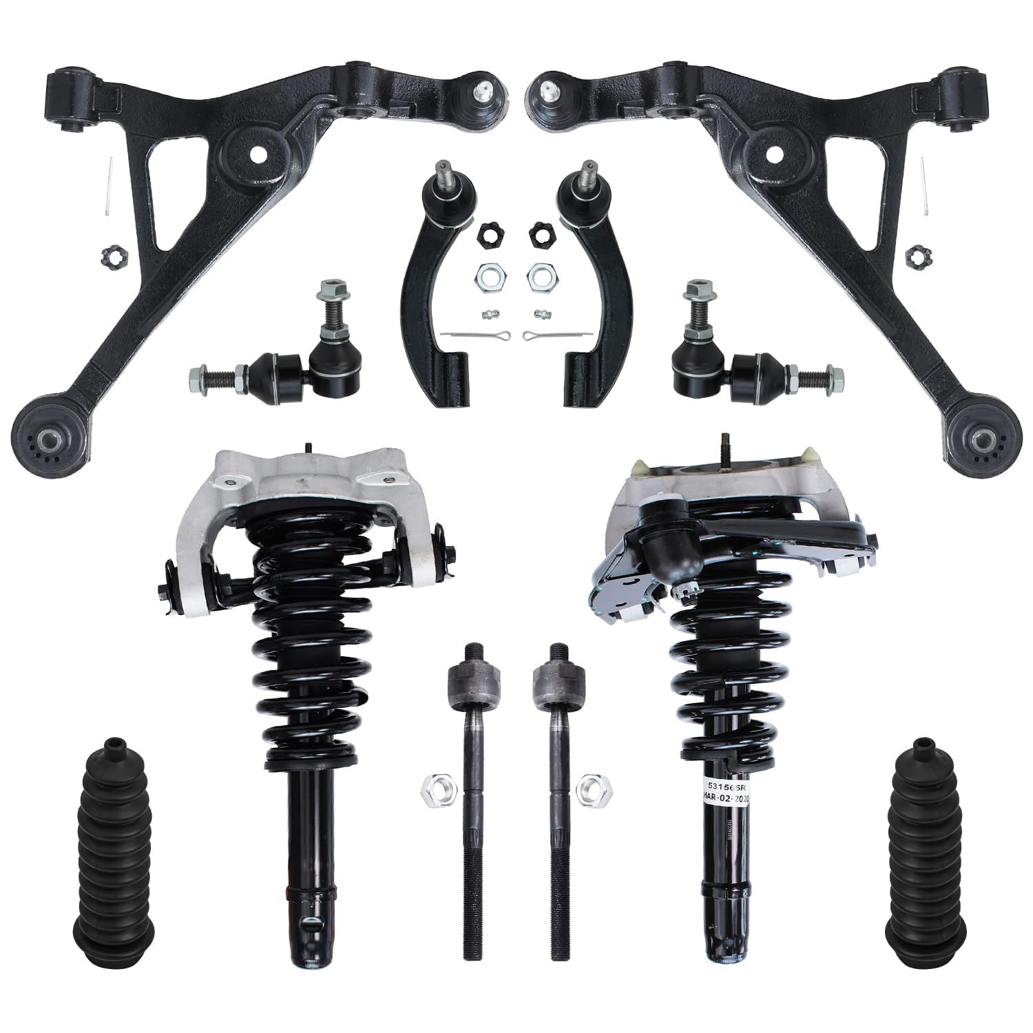 Detroit Axle - Front 12pc Struts Suspension Kit for Dodge Stratus Sebring
