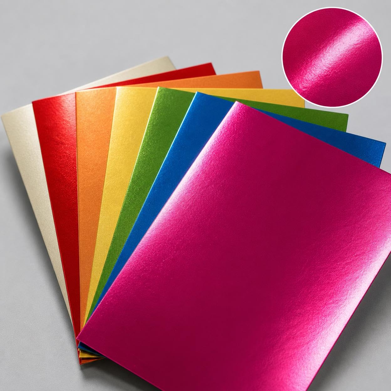 MagiDeal Papel de Envoltorio Metálico Papel Holográfico Cartón Espejo Láser Aluminio Cara Brillante y Respaldo Rígido y Adecuado para Empaques Artesanías, Forma personalizada