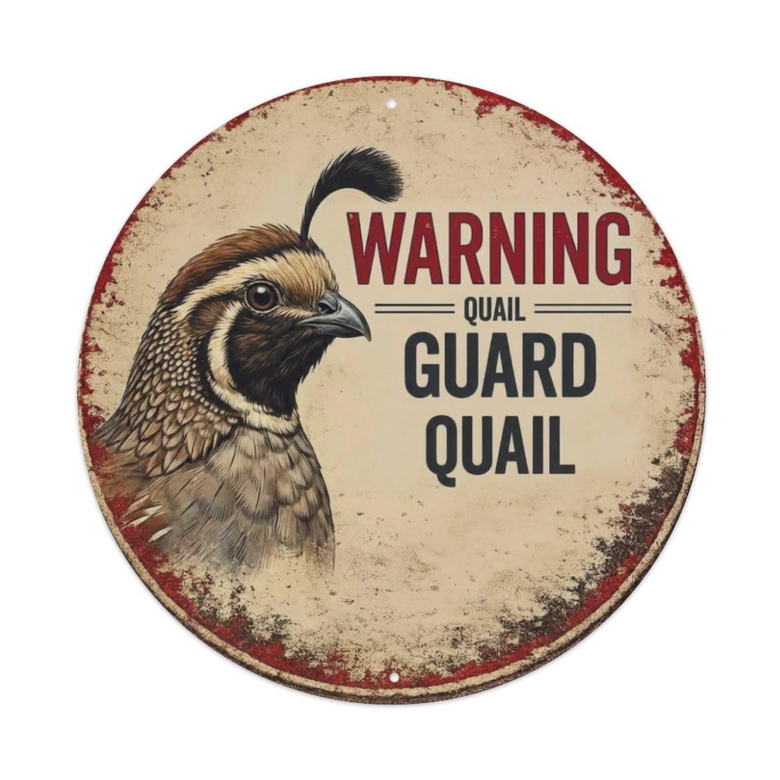 Tgrcjimh Style Metal Tin Sign Vintage Warning Quail