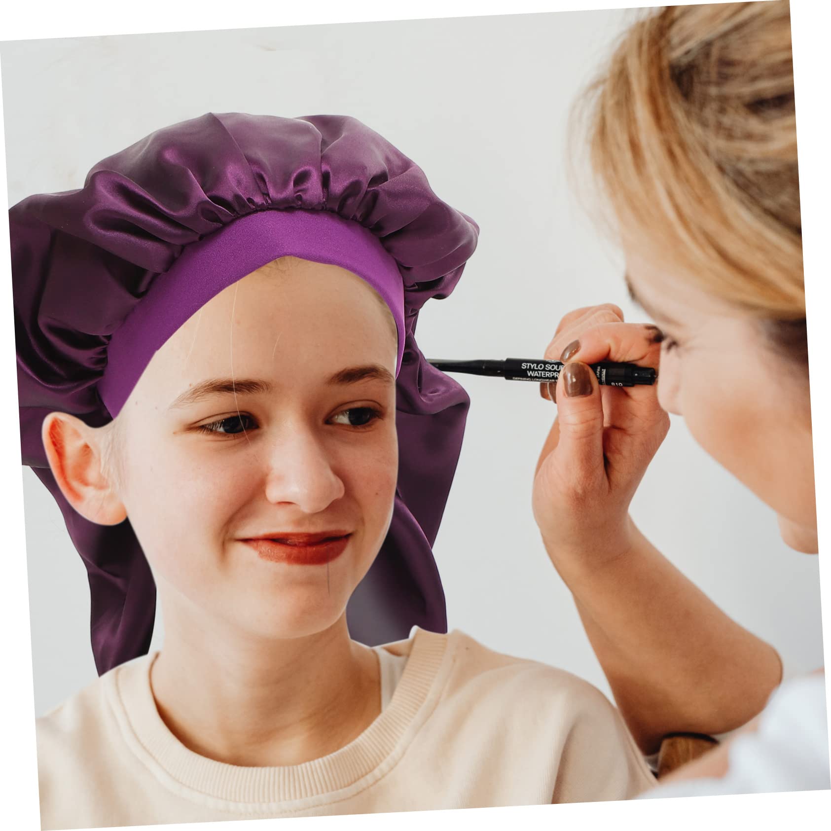 Beavorty 3 Set Di Cappelli Pratici Per Avvolgere I in Raso Per Donne Con E Ricci