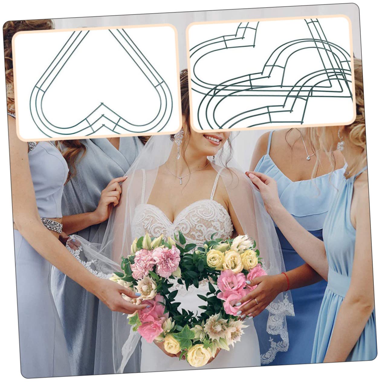 Alipis 3 Sätze Kranzrahmen Partydekoration Zeremoniedekoration DIY Makramee Blumenrahmen Flaggen Künstliche Tulpen Wandmittelstück Makramee Kreationen Ringranken Ringe 4 Stück * 3