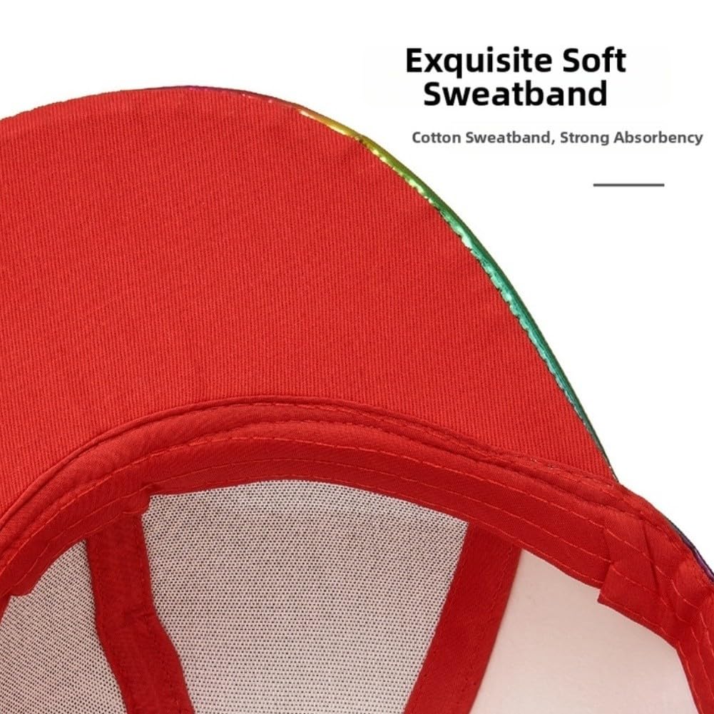 Gorra de Béisbol Holográfica PU Ajustable Iridiscente Gorra de