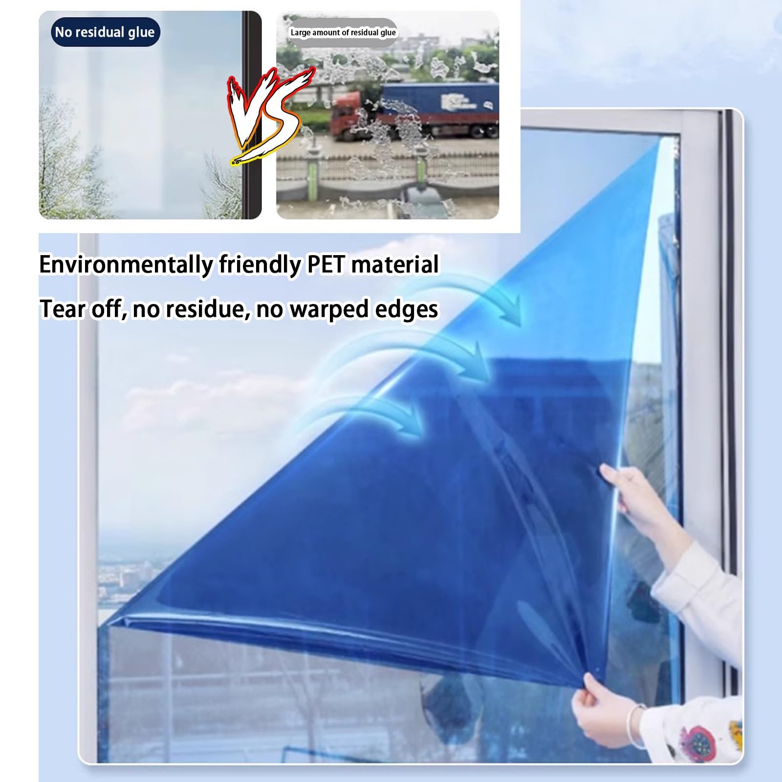 Solarna folia okienna chroniąca przed wysoką temperaturą, folia na szybę, folia okienna odblaskowa, 99% ochrona przed promieniowaniem UV, ochrona przed słońcem, zaciemniająca folia przeciwsłoneczna